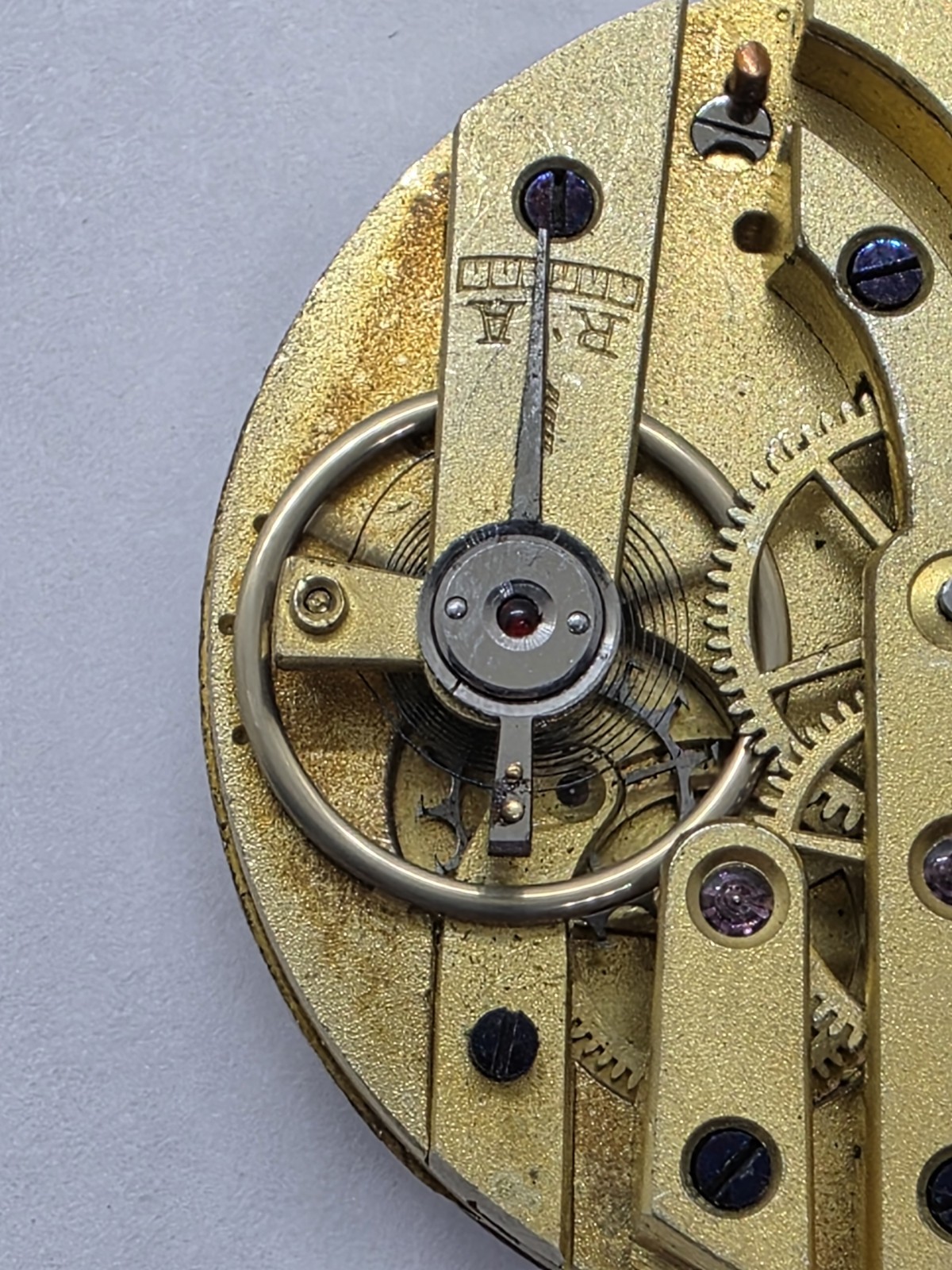 Vintage Pocket Watch Movement Cylinder Sub Second Hands Good Balance Main Spring