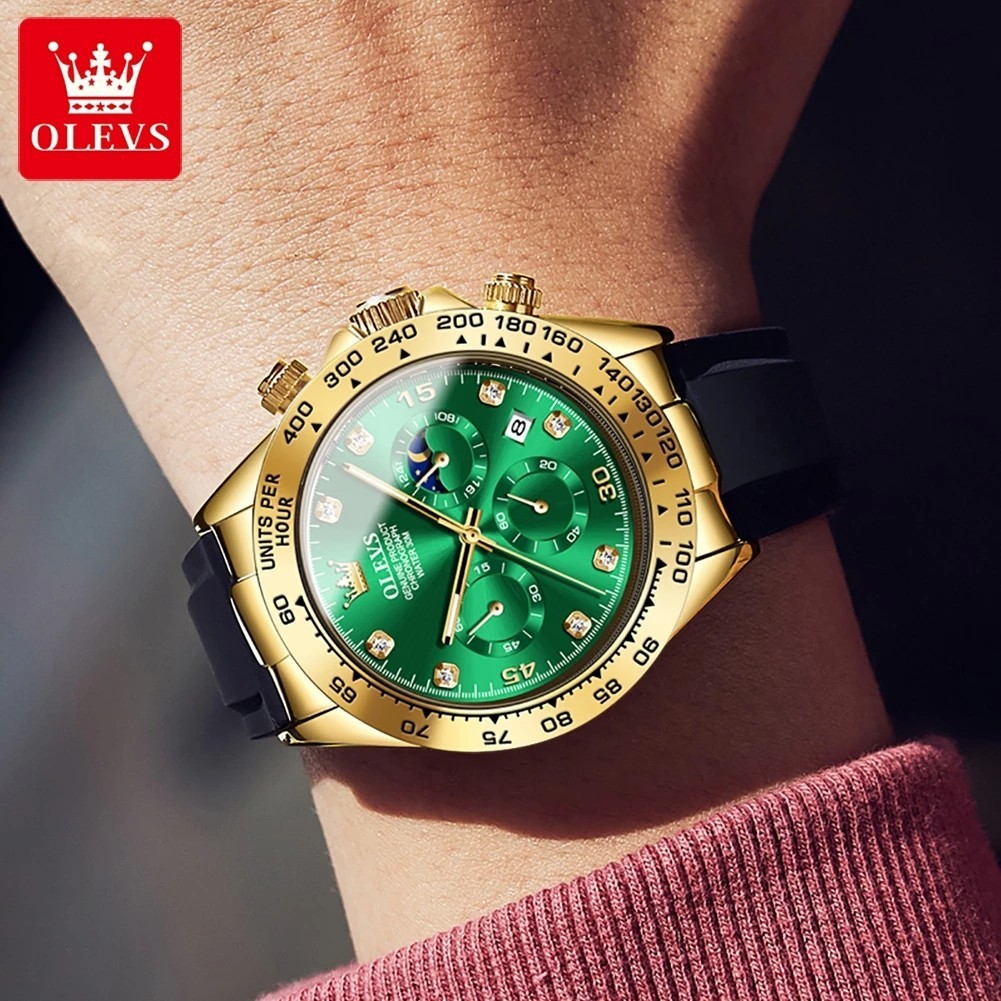 Waterproof Watch OLEVS Men’s Quartz Luxury Luminous Business Date Men Strap