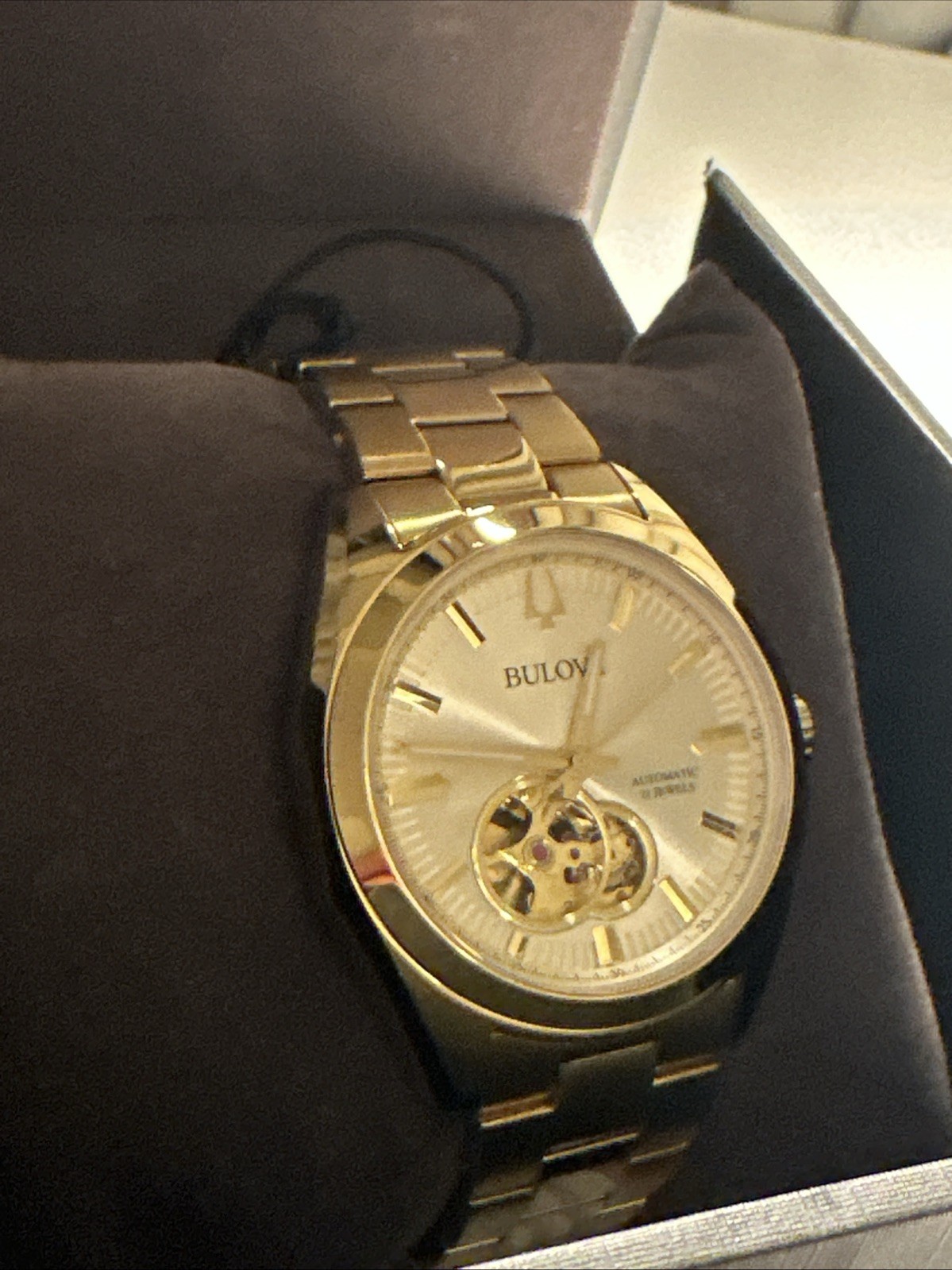 Bulova Men’s Classic Surveyor Automatic Gold Stainless Steel Watch 39 MM 97A182