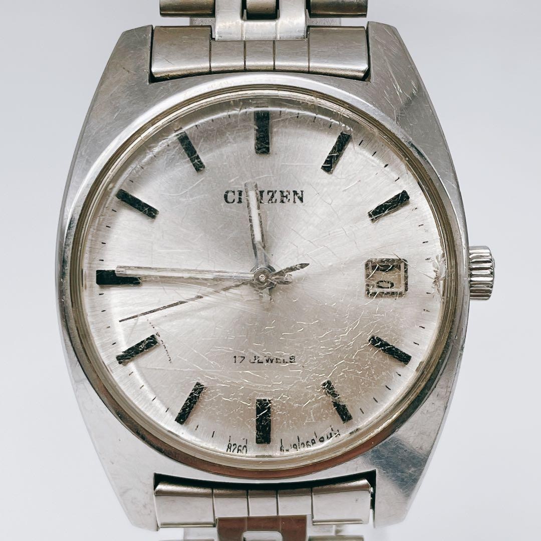 Working Citizen Hand-Winding Watch, Date, Vintage, Men’s, 4-820090