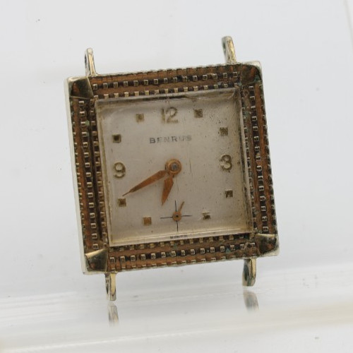 BENRUS TANK MCM TANK WRIST WATCH RUNS 10k RGP 25.3×32.7mm CASE FOR REPAIR (HE)