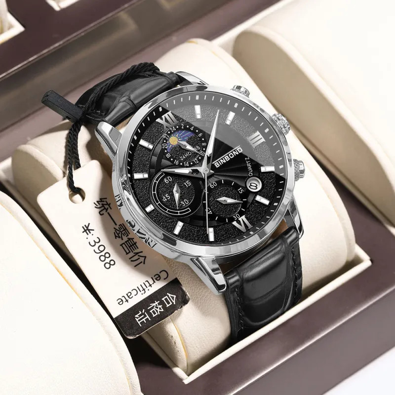 Men’s Multifunctional Chronograph Quartz Watch 12/24 Hours Date function + Box