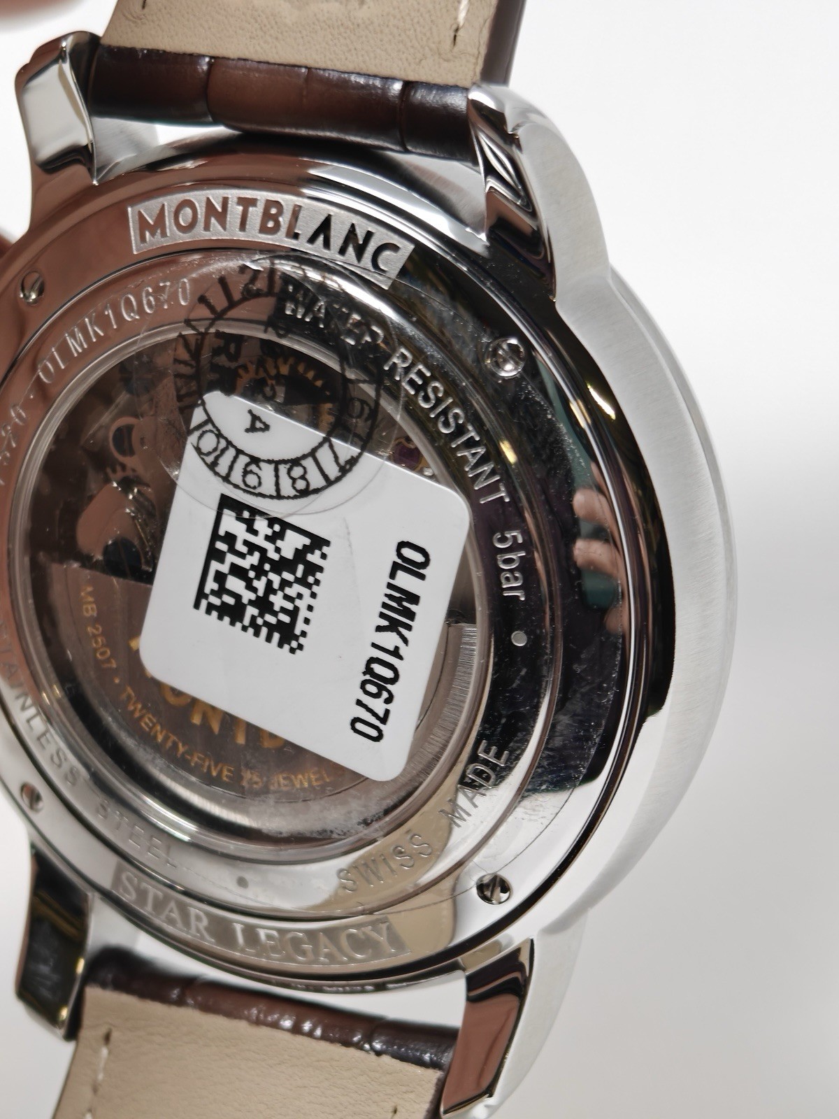 MontBlanc Star Legacy Day Date Chronograph Watch Brown Aligator Leather 126080