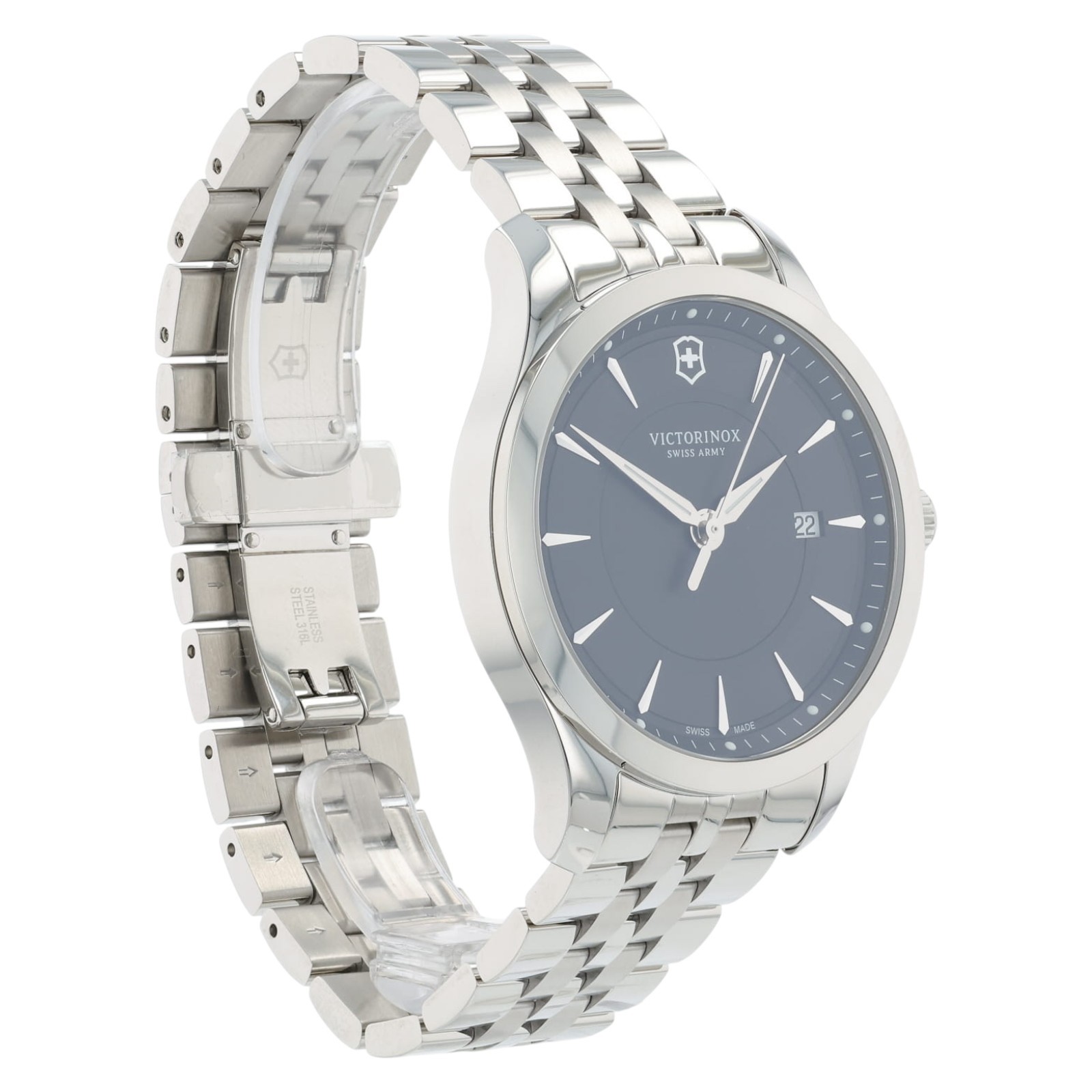 Victorinox Swiss Army Men’s Watch 40mm Silver Tone SS Bracelet Quartz 241801