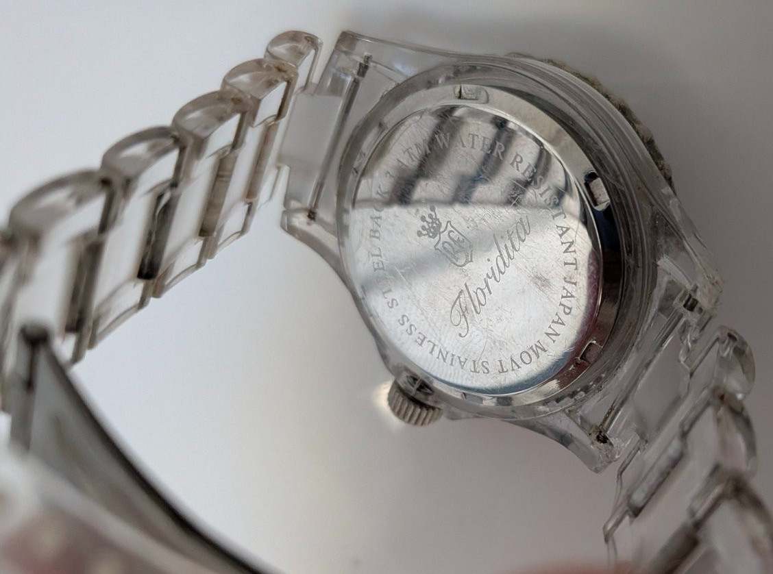 Transparent Polycarbonate Watch Floridita Red Dial Japan Movt Light