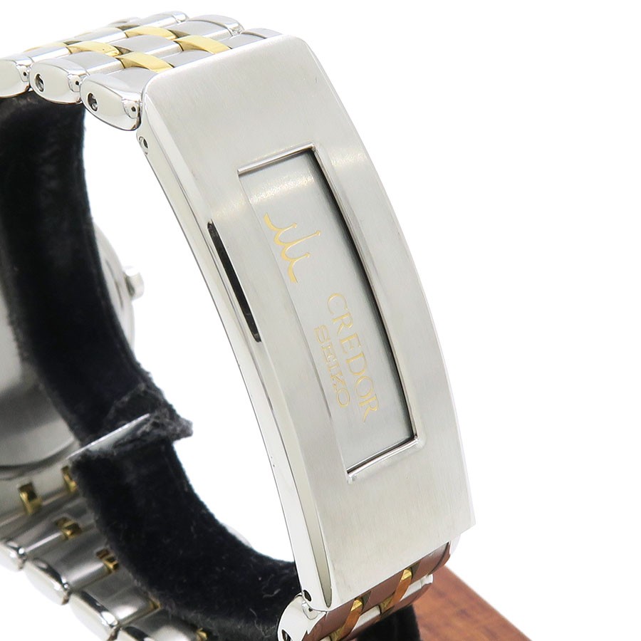 Seiko Credor GCAZ004 Quartz Men’s Watch 33mm Silver Dial SS 18K YG Bezel