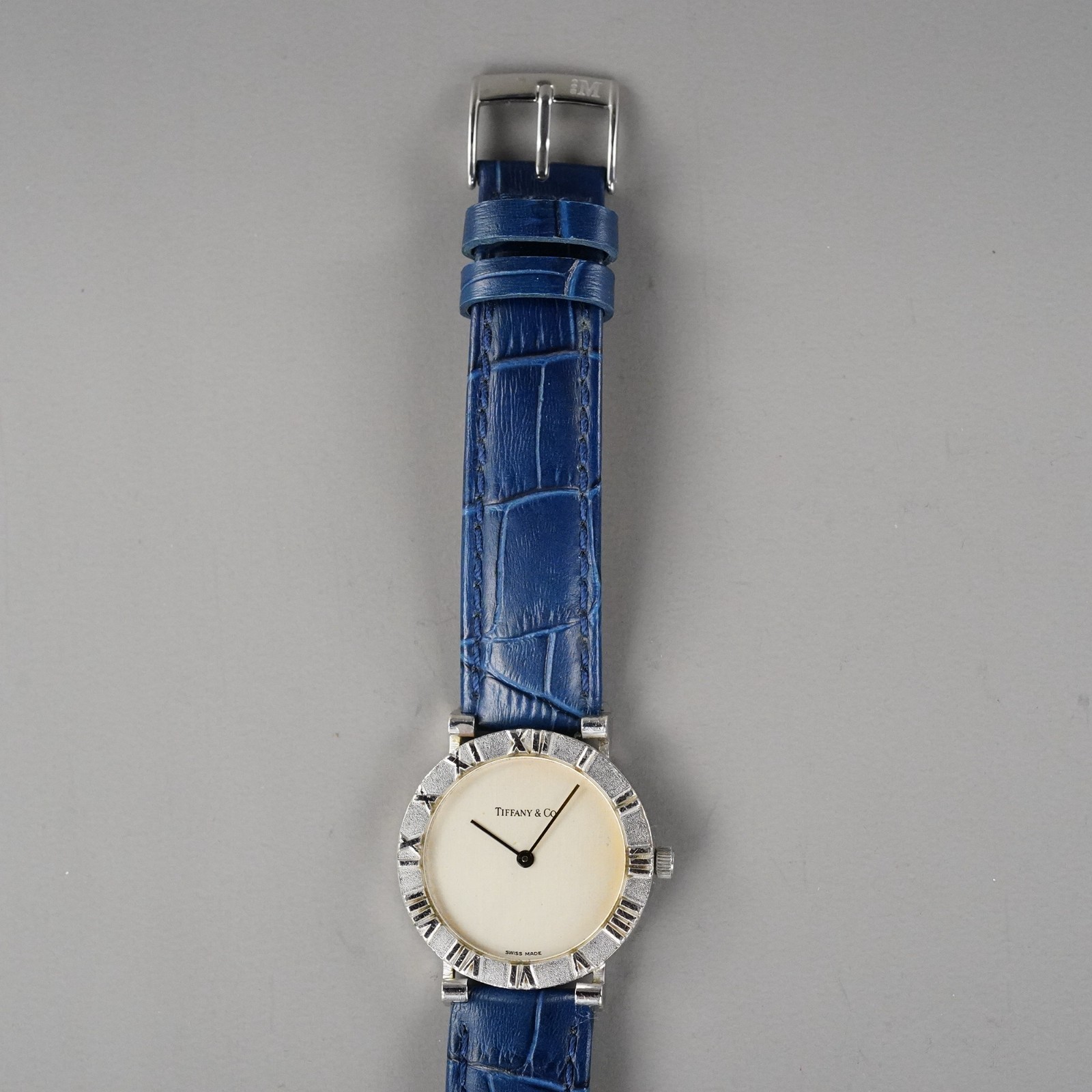 TIFFANY&CO Vintage Atlas Sterling Silver Case Men’s Watch Silver 31mm NewBattery