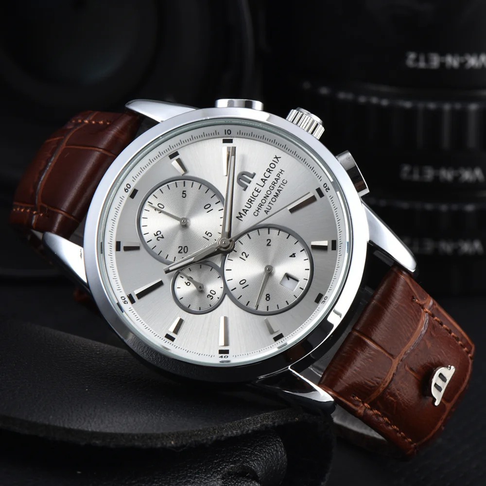 Maurice Lacroix Brand Watches for Mens Multifunction Chronograph WristWatch Gift