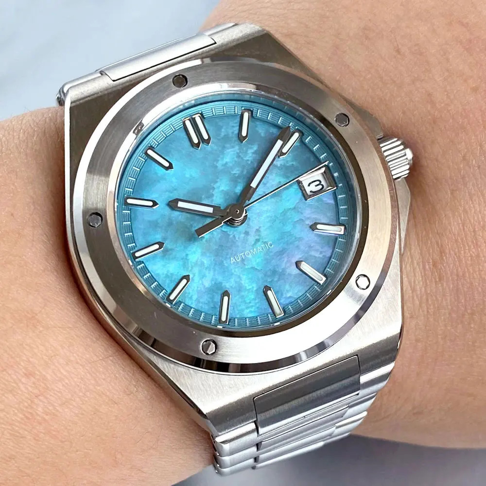Tandorio 40mm Rose Gold Japan NH35A Mechanical Men’s Watch Mother of Pearl Dial