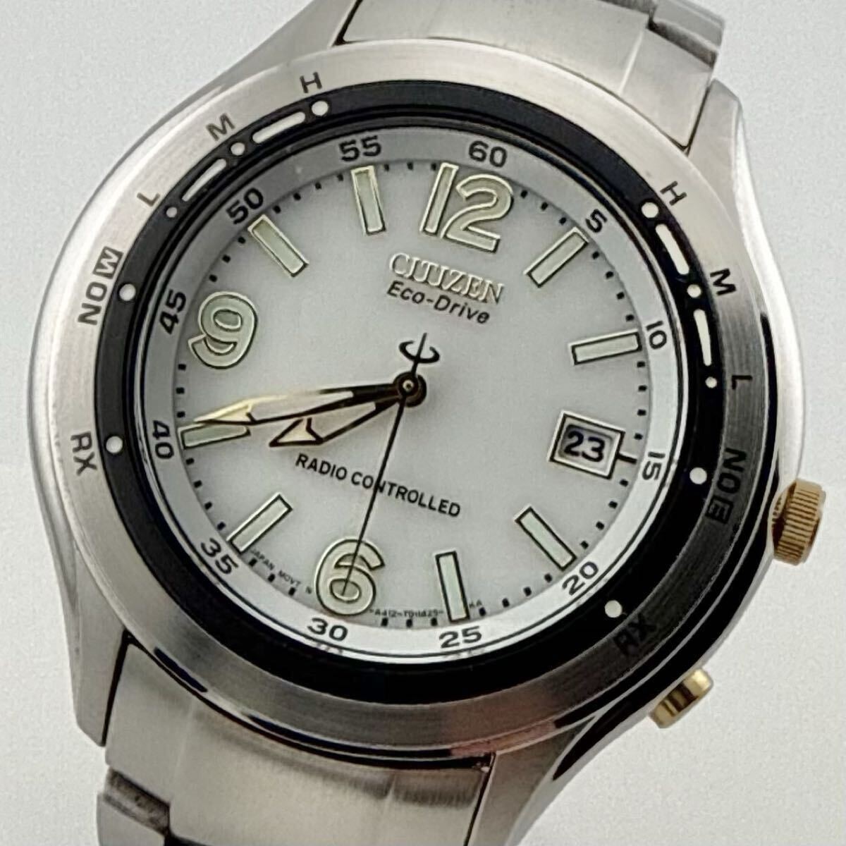 CITIZEN Eco Drive A412 T007147 Men’s Boys’ Wristwatch Radio Solar Working Condit