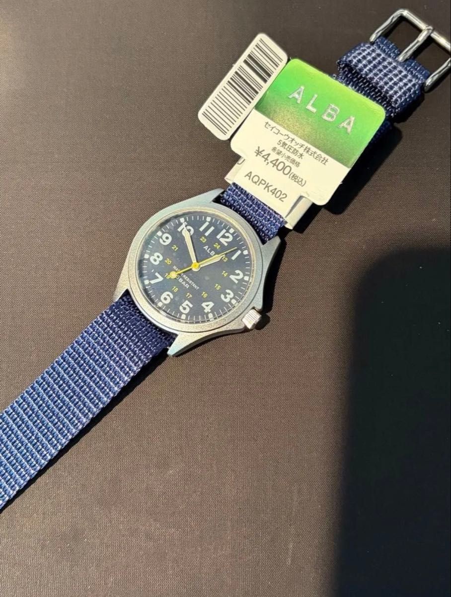 SEIKO ALBA AQPK402 Blue Nylon Band Quartz Watch