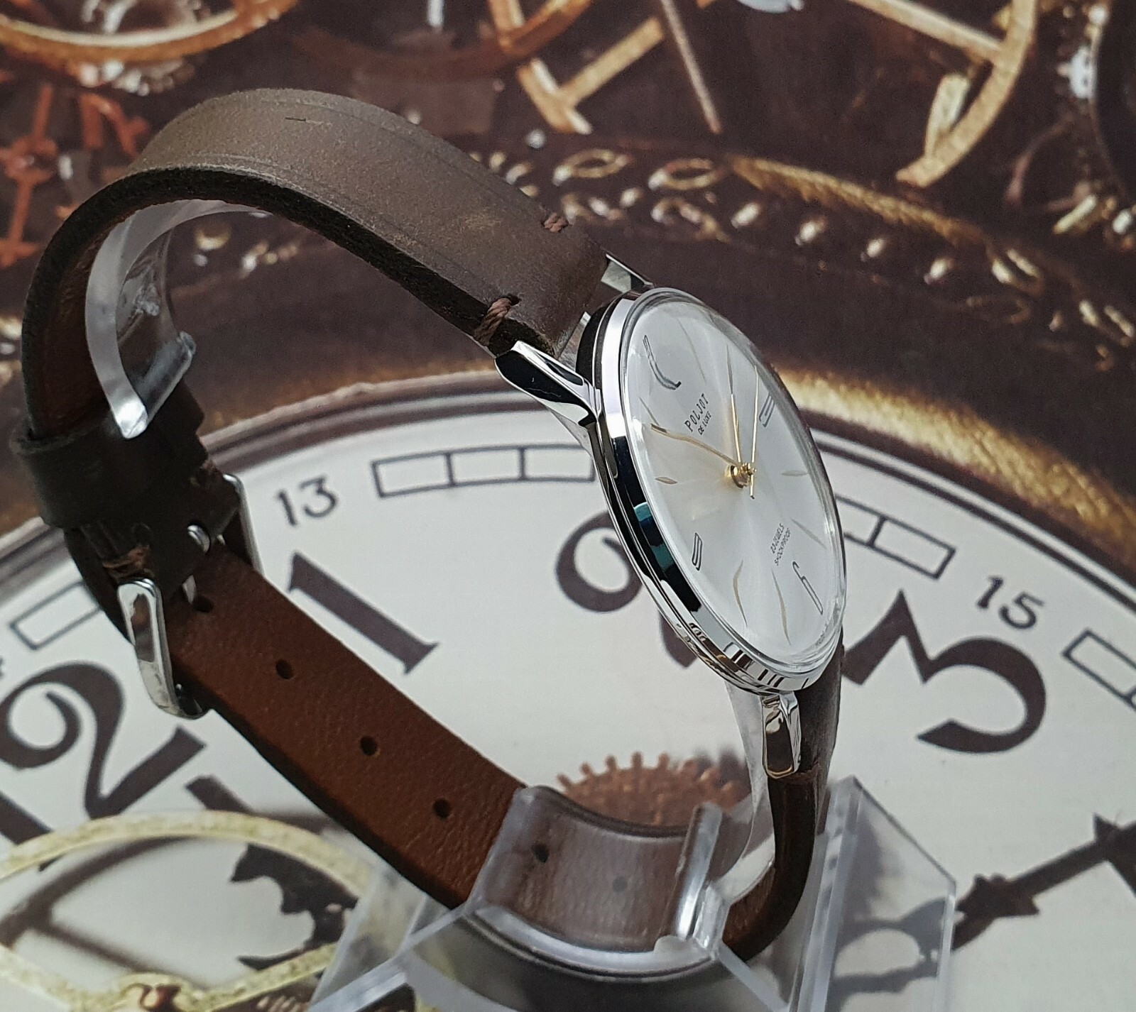 Vintage Watch Poljot De Luxe ULTRA SLIM Dress Mechanical Wrist Watch USSR