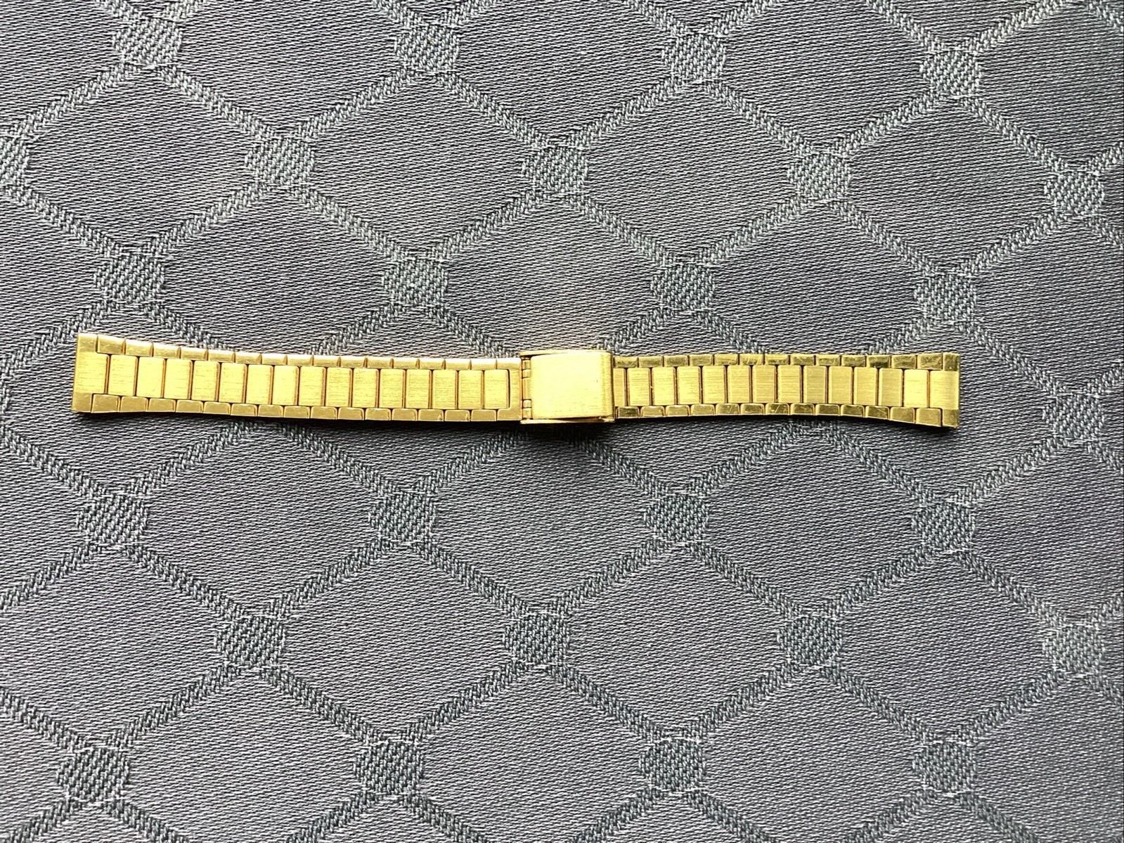 Bulova Branded Ladies Gold Electroplated Watch Strap 10mm Lugs Adjustable