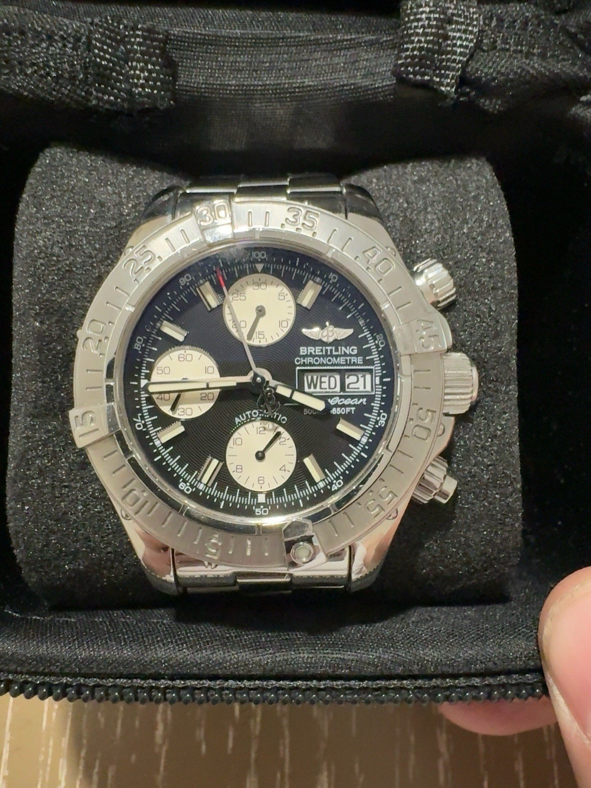 Breitling Superocean Chronograph A13340 Black Dial Day-Date 42mm Steel