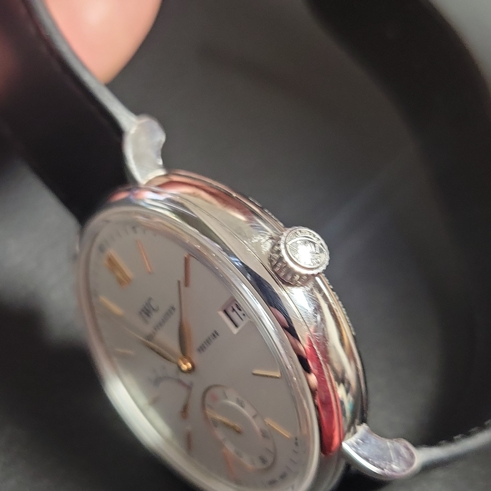IWC Portofino Hand-Wound White Dial Date Small Sec Power Reserve Box Papers