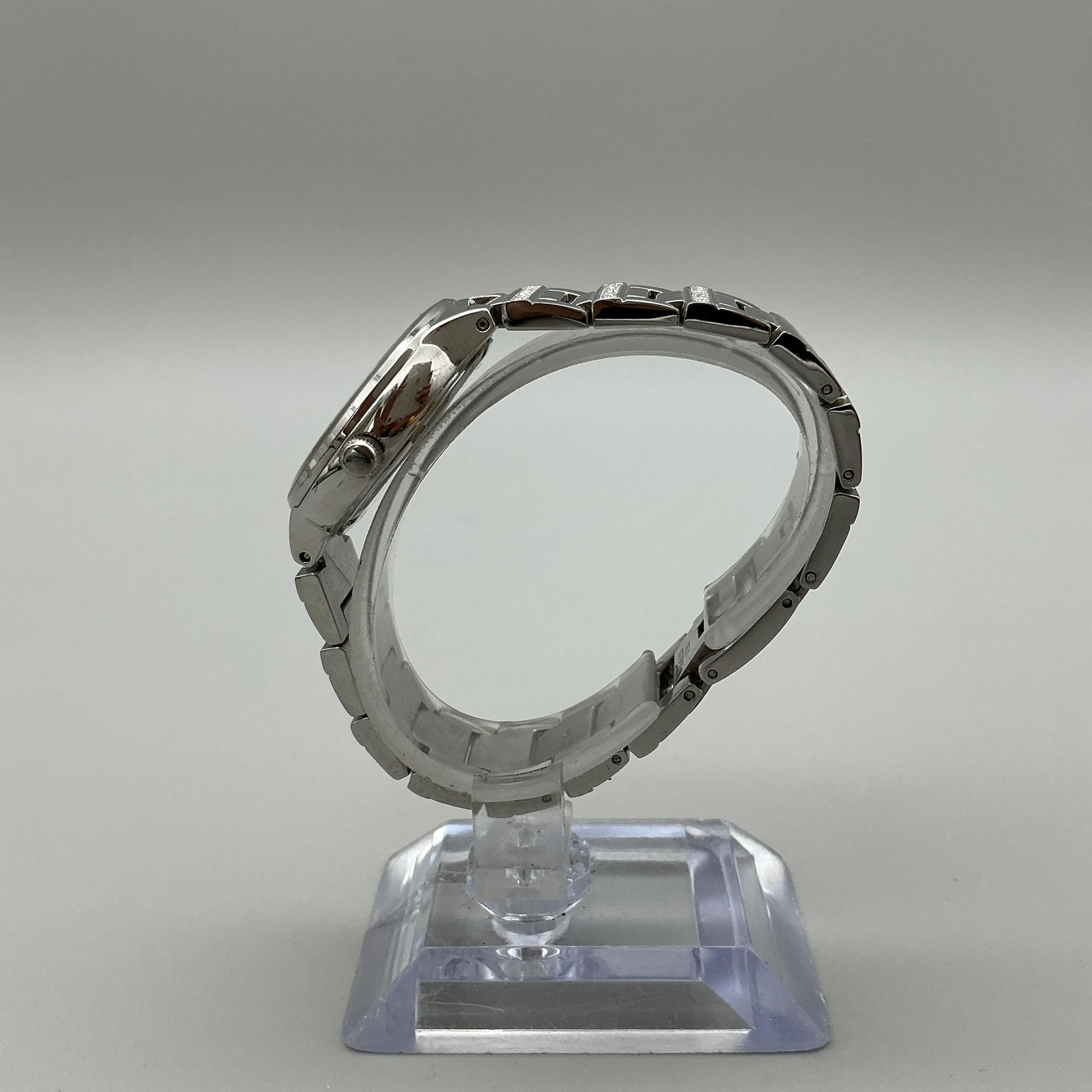Fossil Spectacle Womens Watch 29mm Silver Tone Crystal Stainless New Battery 7″