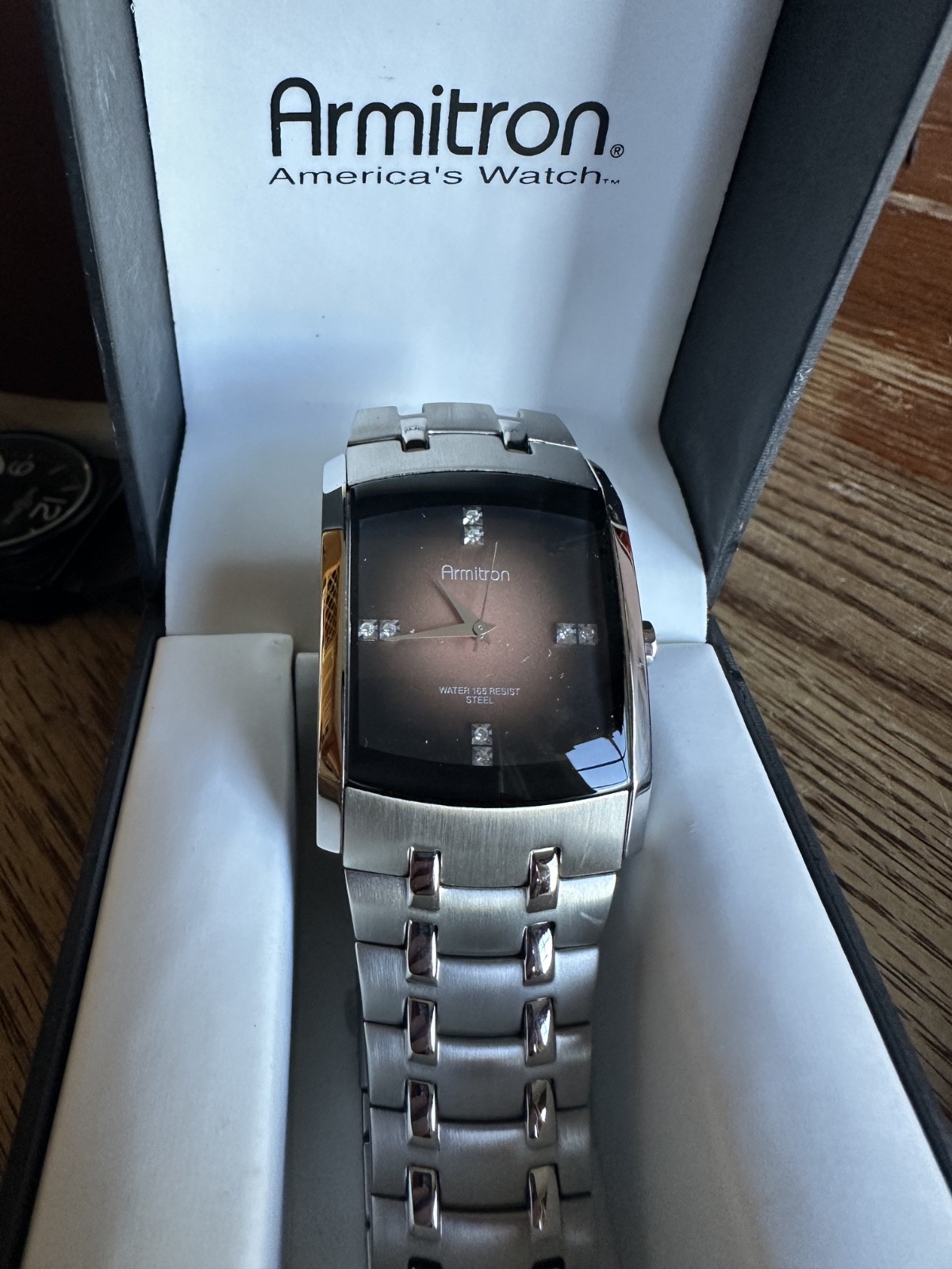 ARMITRON QUARTZ LIGHT BROWN DIAL 20/4604 JAPAN MEN FULL WORKING VINTAGE WATCH
