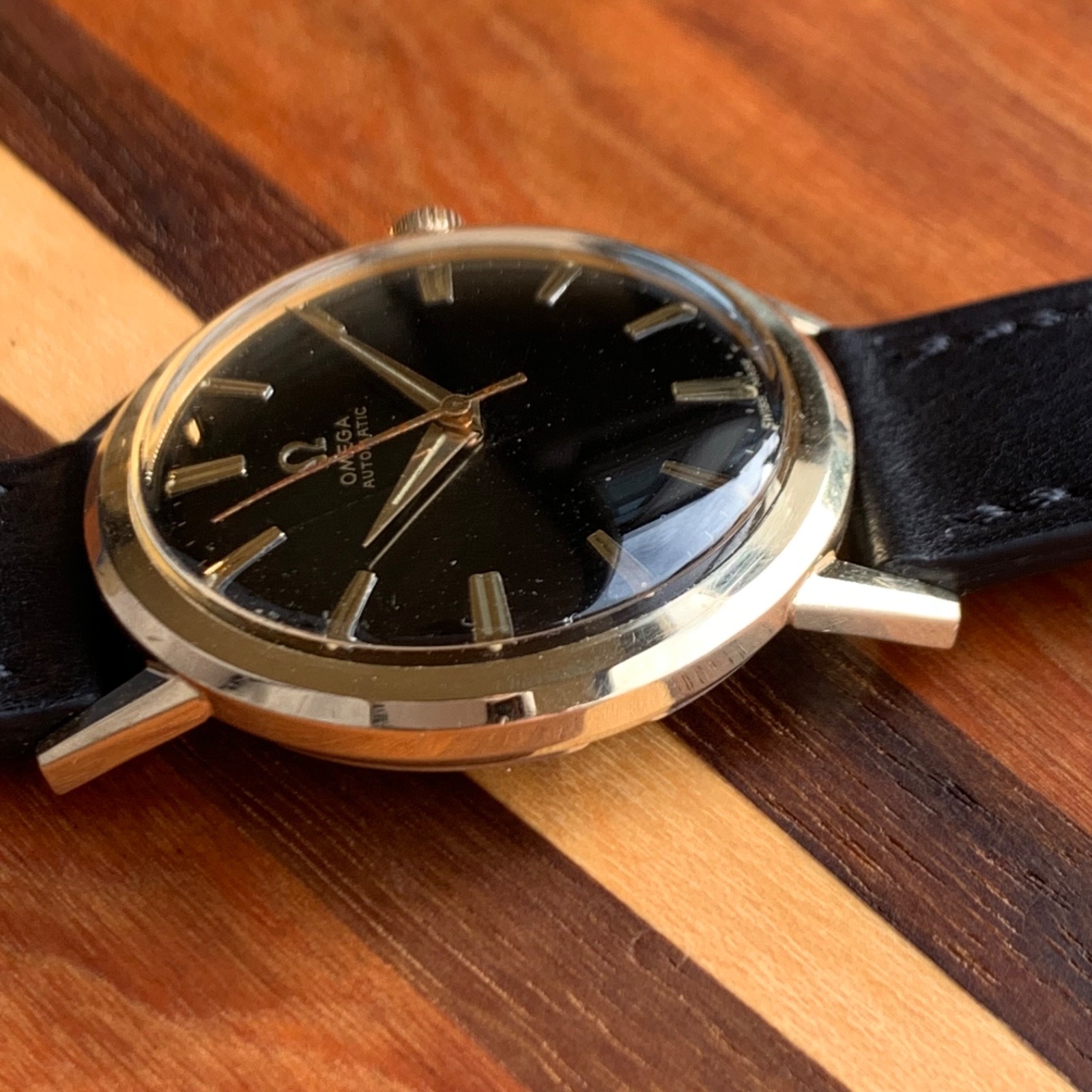 1966 Omega Original Black Dial Ref. LU6304 Automatic Cal. 550 Gold Filled Watch
