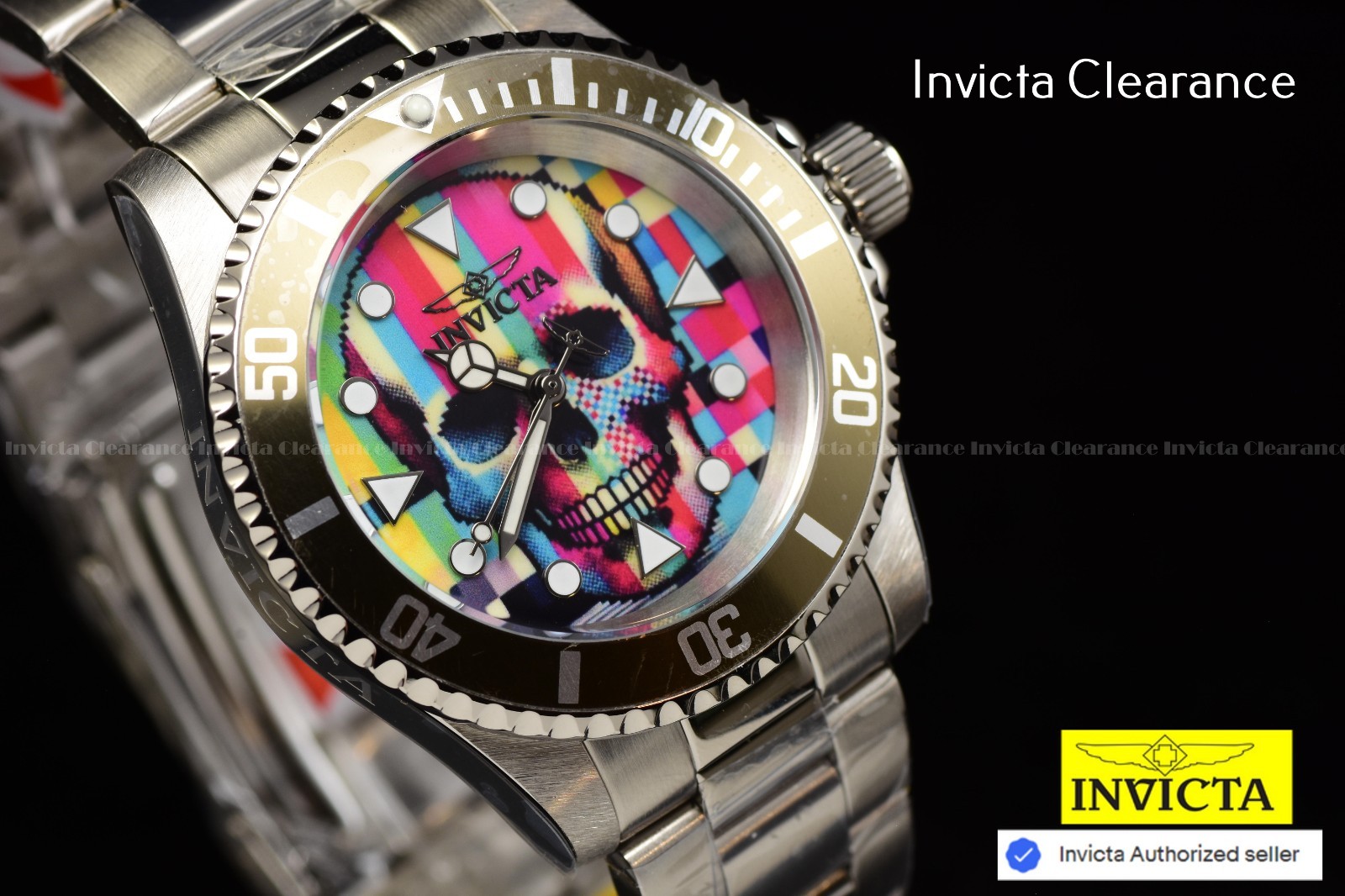Invicta Men’s Racing JM Limited Edition Chronograph Black Dial Mesh Band Watch