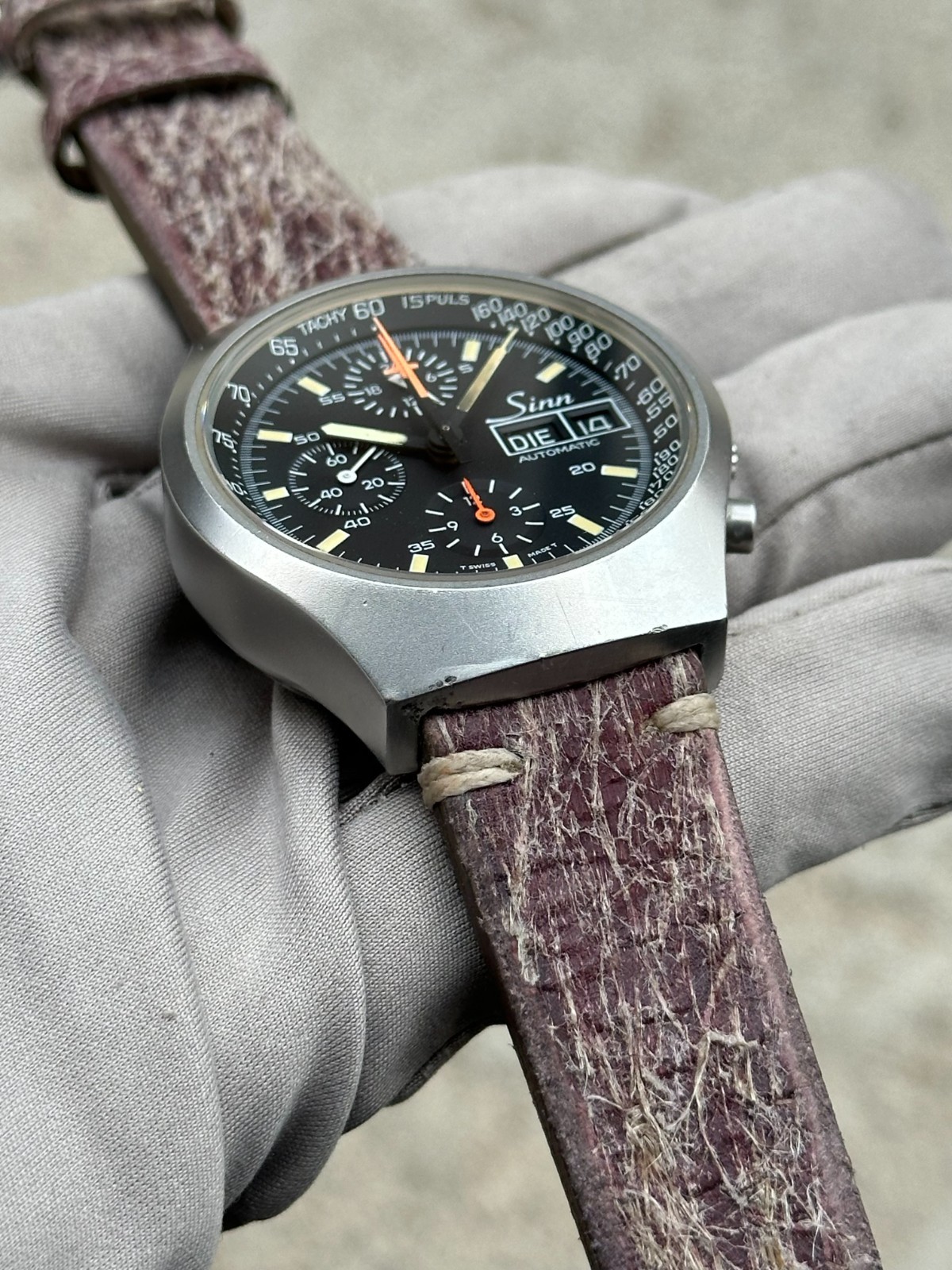 Vintage Sinn 157 Lemania 5100 Automatic Chronograph 40mm w/ Box