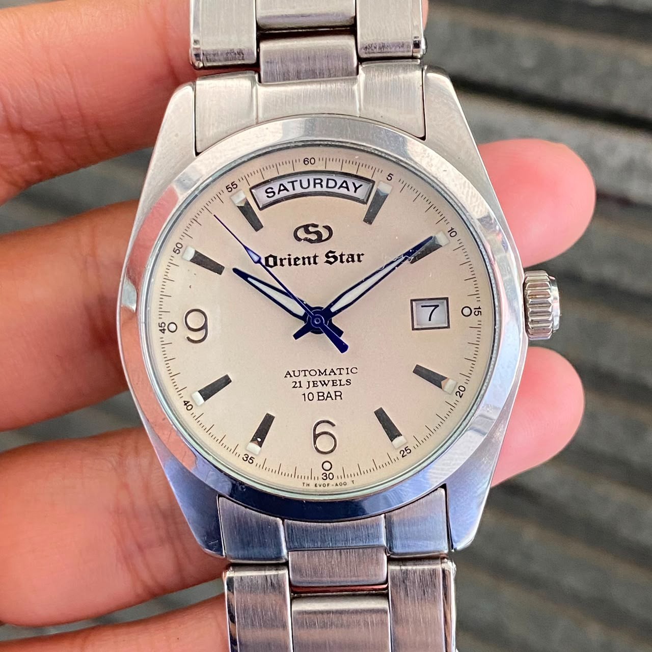 RARE ORIENT Star President EV0F-C0 Day Date White Dial Automatic Vintage Watch
