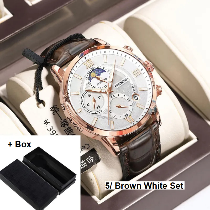 Men’s Multifunctional Chronograph Quartz Watch 12/24 Hours Date function + Box