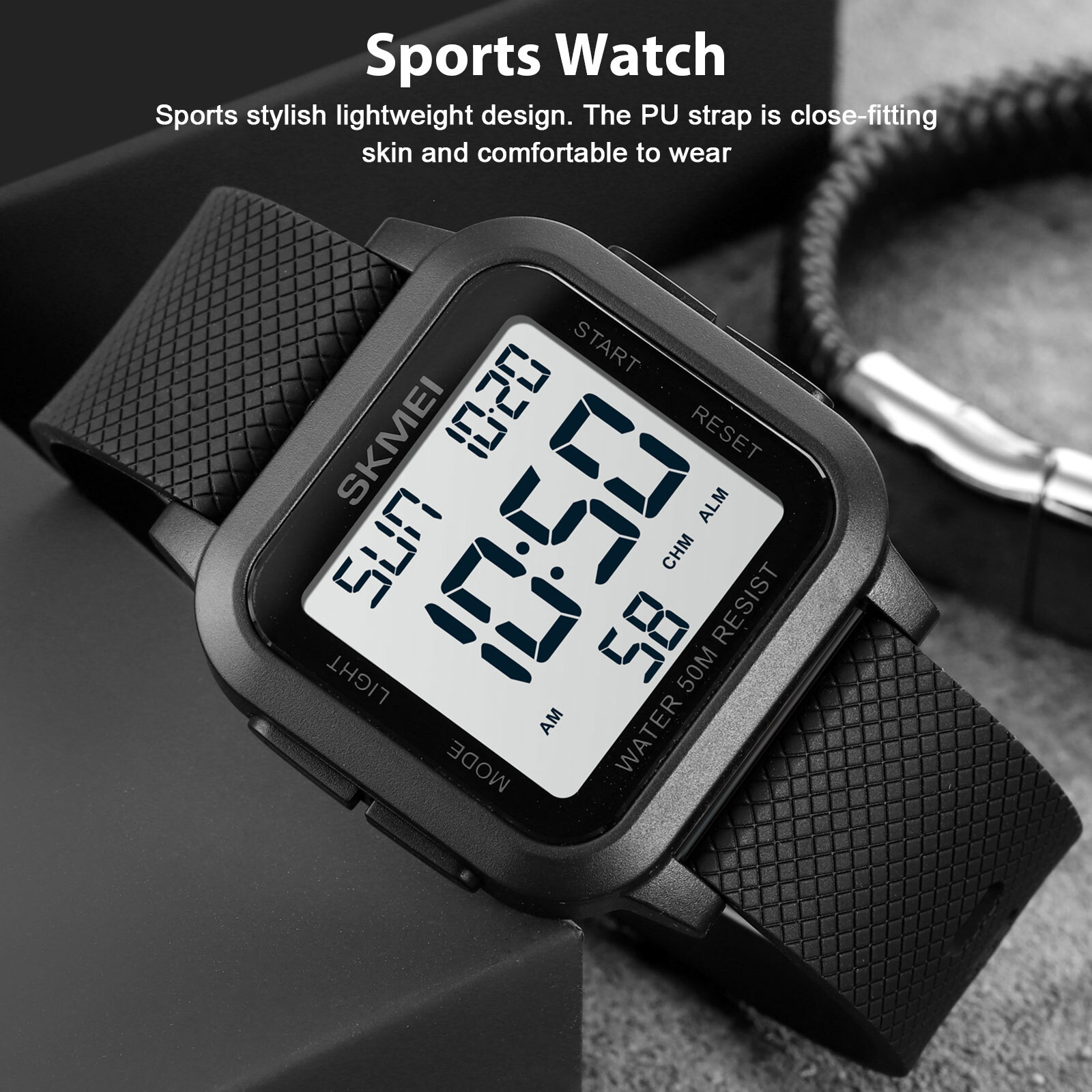 Men’s Military Sports Watch LED Screen Large Digital Face Waterproof Wristwatch