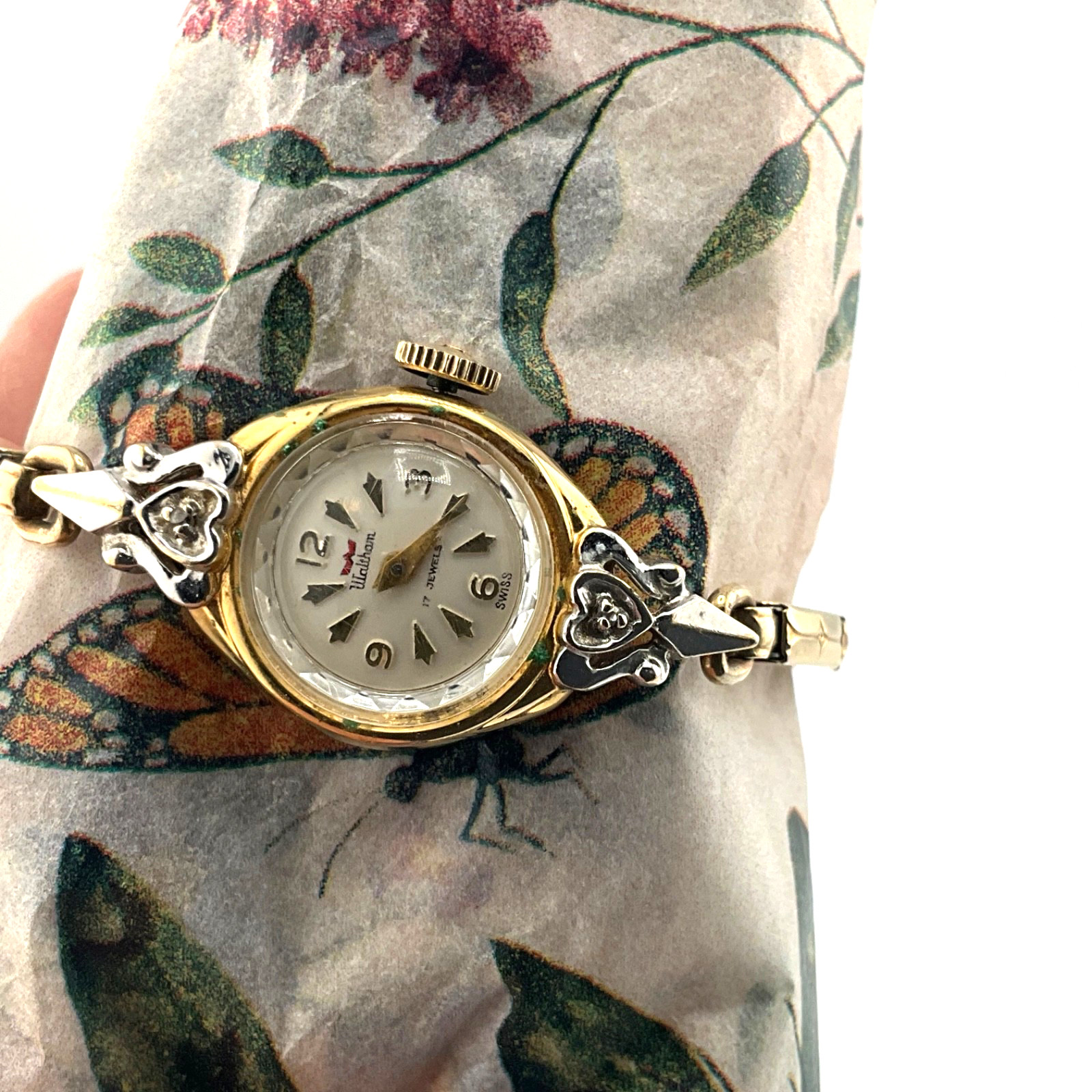 Vintage MCM Waltham Women’s Cocktail Watch 17 Jewels Swiss Wind Up Manual GF