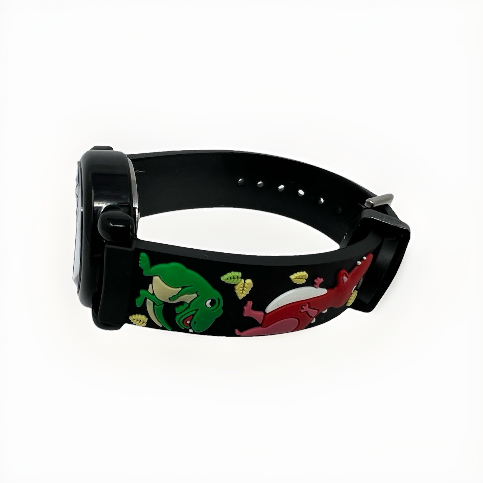 Kids Watch 3D Dinosaur Black Silicone Band Multicolor Boys Girls Gift Prize