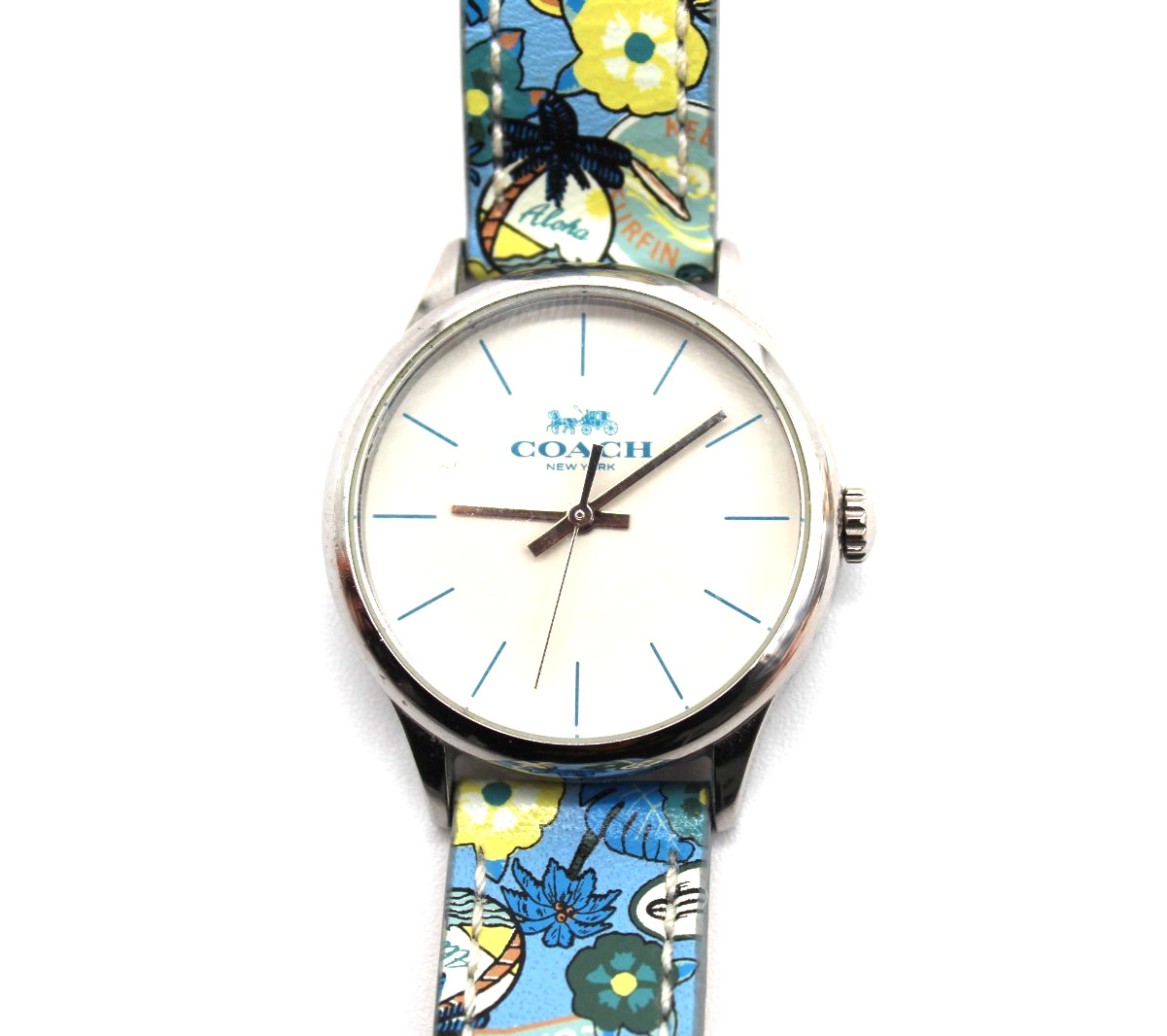 COACH Blue Floral 32mm Ruby Watch Hawaii Themed Watch – New Battery