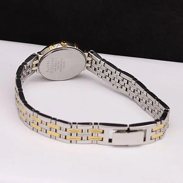 Seiko QZ 4N20-0730 Exceline White Dial Round Roman Numerals Ladies Watch KYM