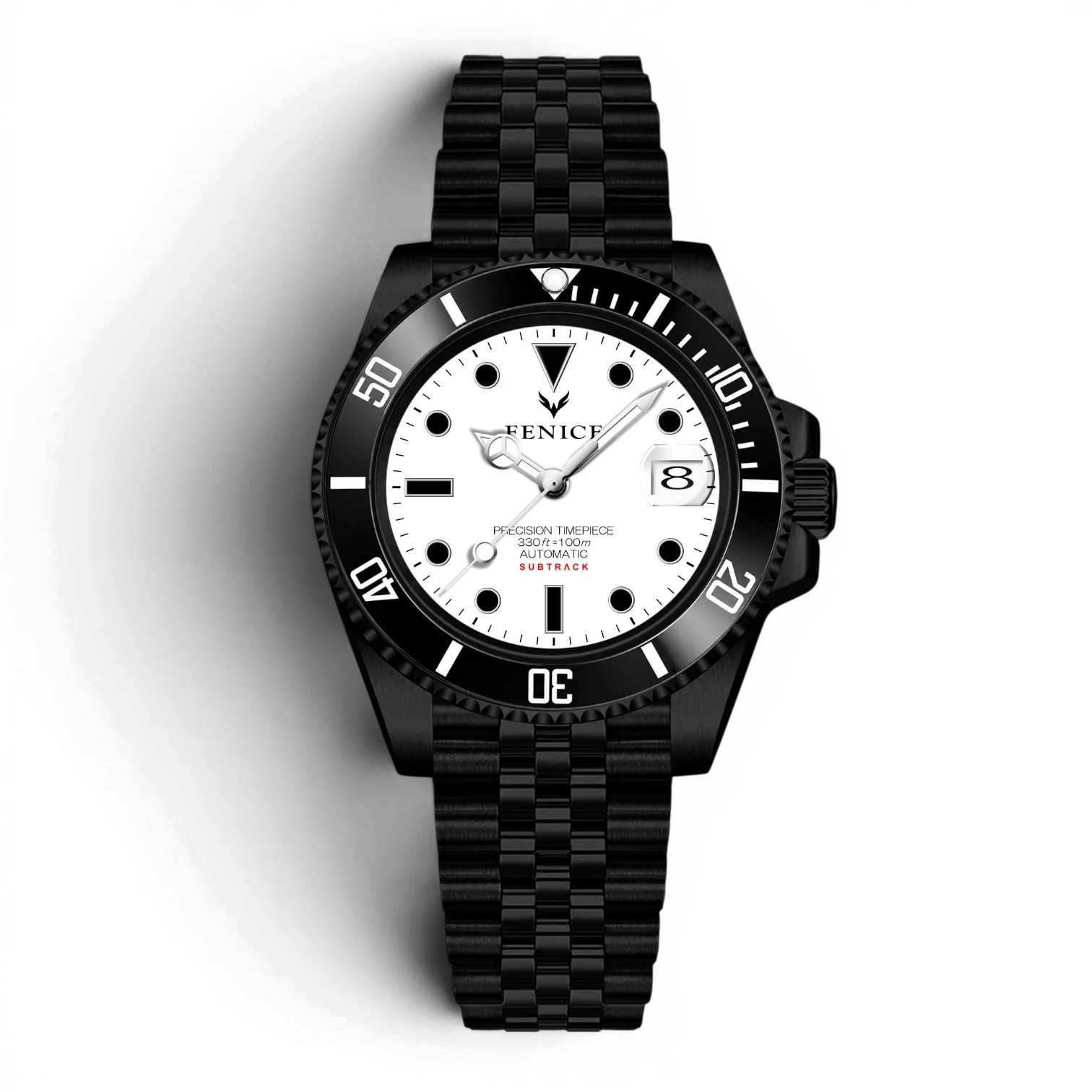 Fenice Subtrack Aurora Noir Automatic Watch 10ATM Miyota, Black, 40 mm