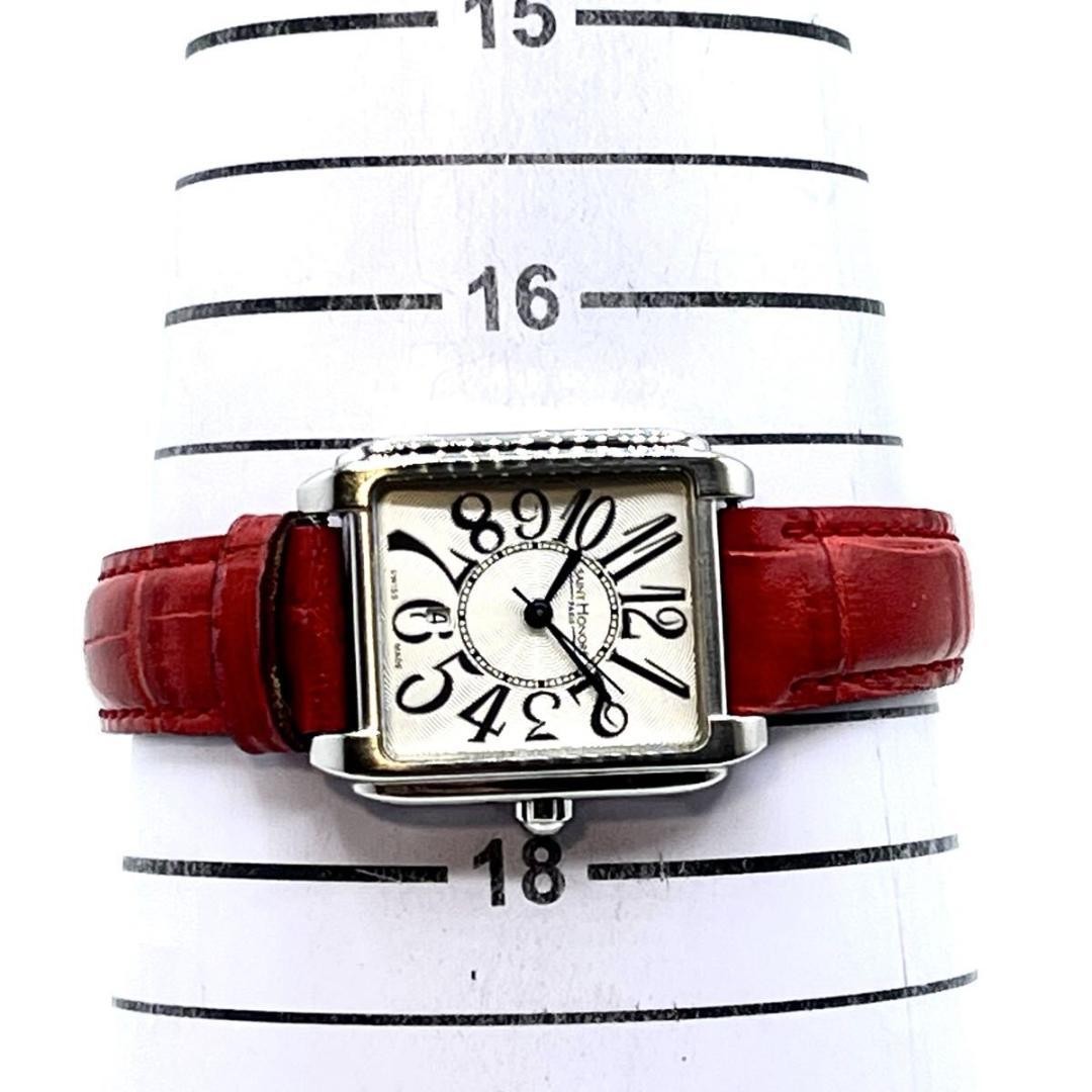 Saint Honore Manhattan Blue Hands Guilloche Date Watch Japan 072629