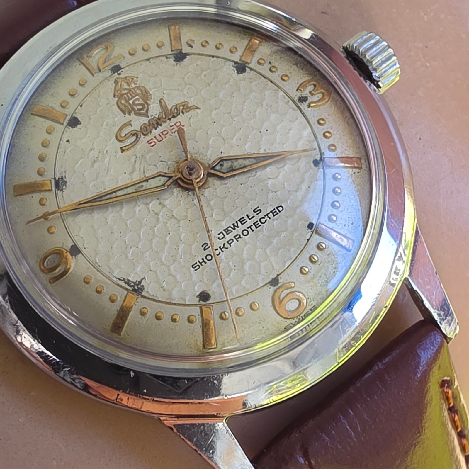 Vintage SANDOZ SUPER men’s manual wind watch 21Jewels swiss made 1960s