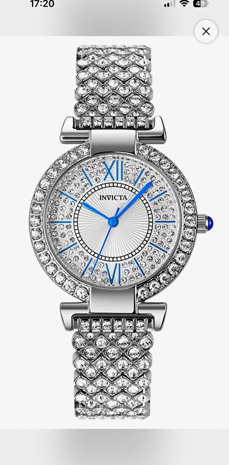 Invicta Celestial Women’s Quartz 32mm Silver Tone Blue/Silver Dial Bracelet