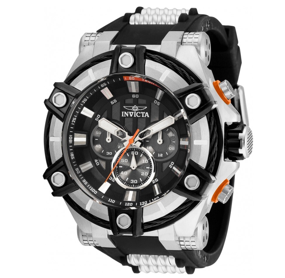 Invicta Bolt Cable Men’s 52mm Black and Silver Chronograph Watch 35547