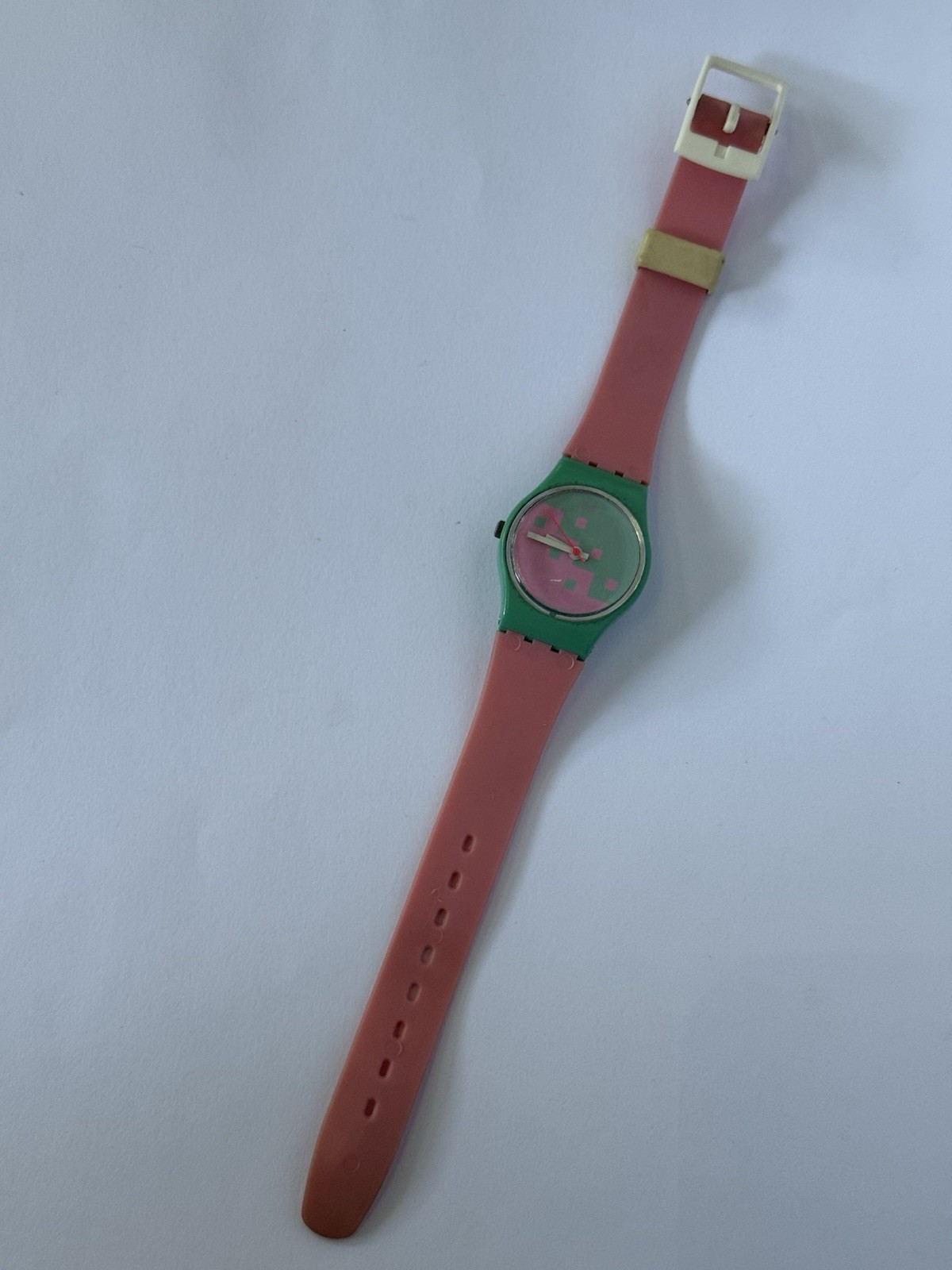 Vintage Swatch Watch 1987 Blue Cassata LP103 Pop Art Haring 90s Funky Pink 25mm