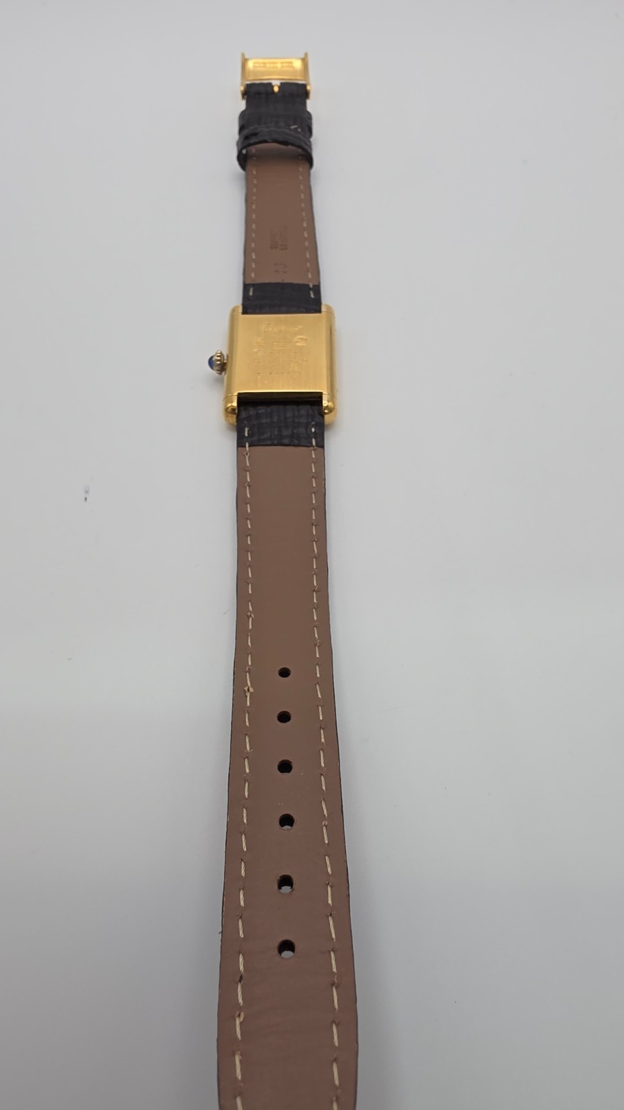 Must de Cartier Tank 18ct Gold on Sterling Silver Lady’s Watch in Cartier Box.