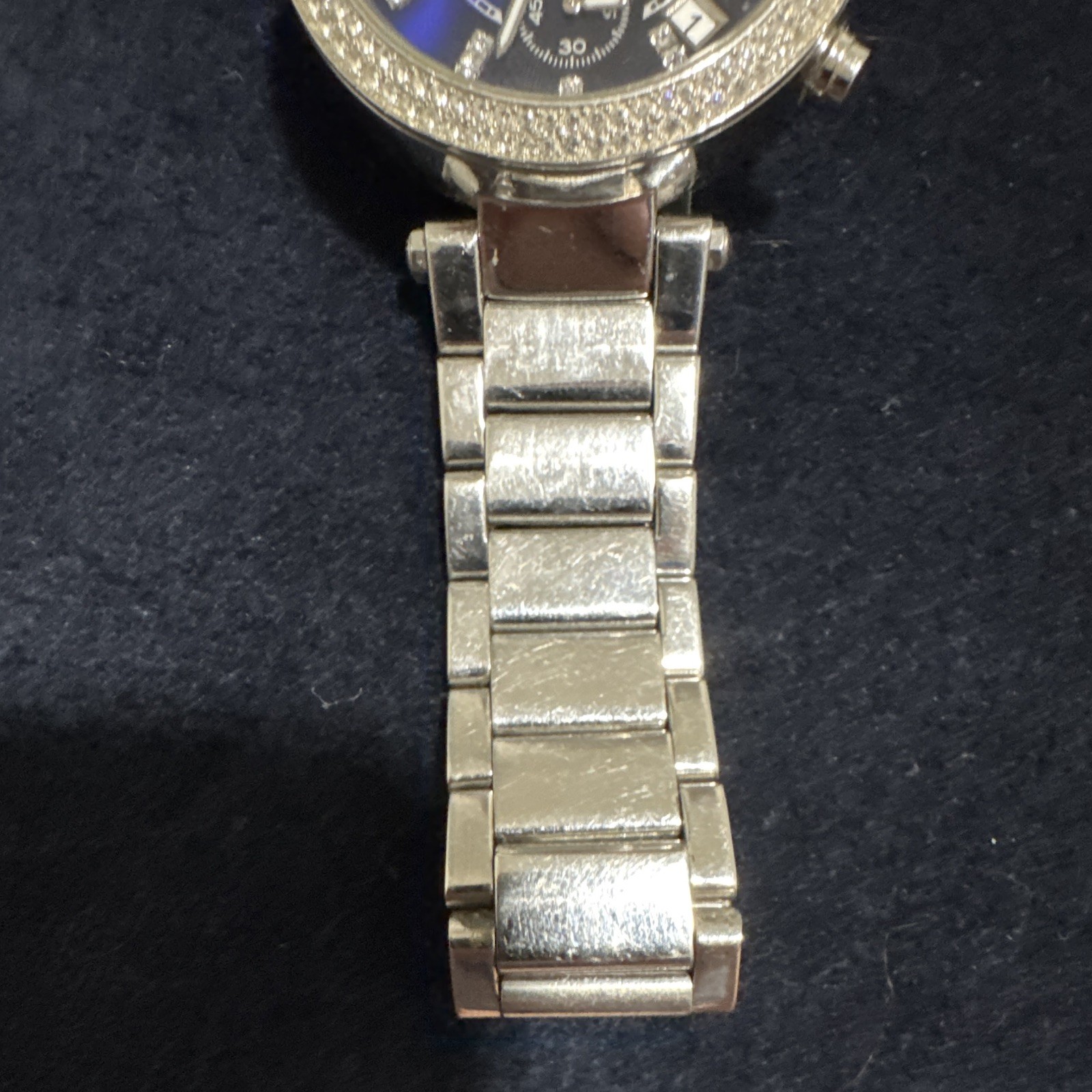 Michael Kors MK6117 Parker Ladies Chronograph Watch Navy Blue Dial Silver Tone