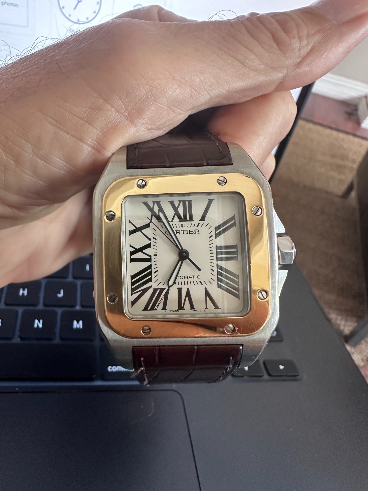 Cartier Santos 100 2656 W20072X7 18k Gold Stainless Steel 38MM Men’s w/box