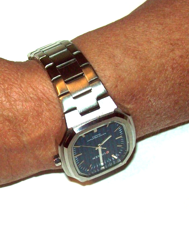 NEW Octagonal Formal Dress Watch Push Button Deploy fits 6.5-6.75″ Runs Great