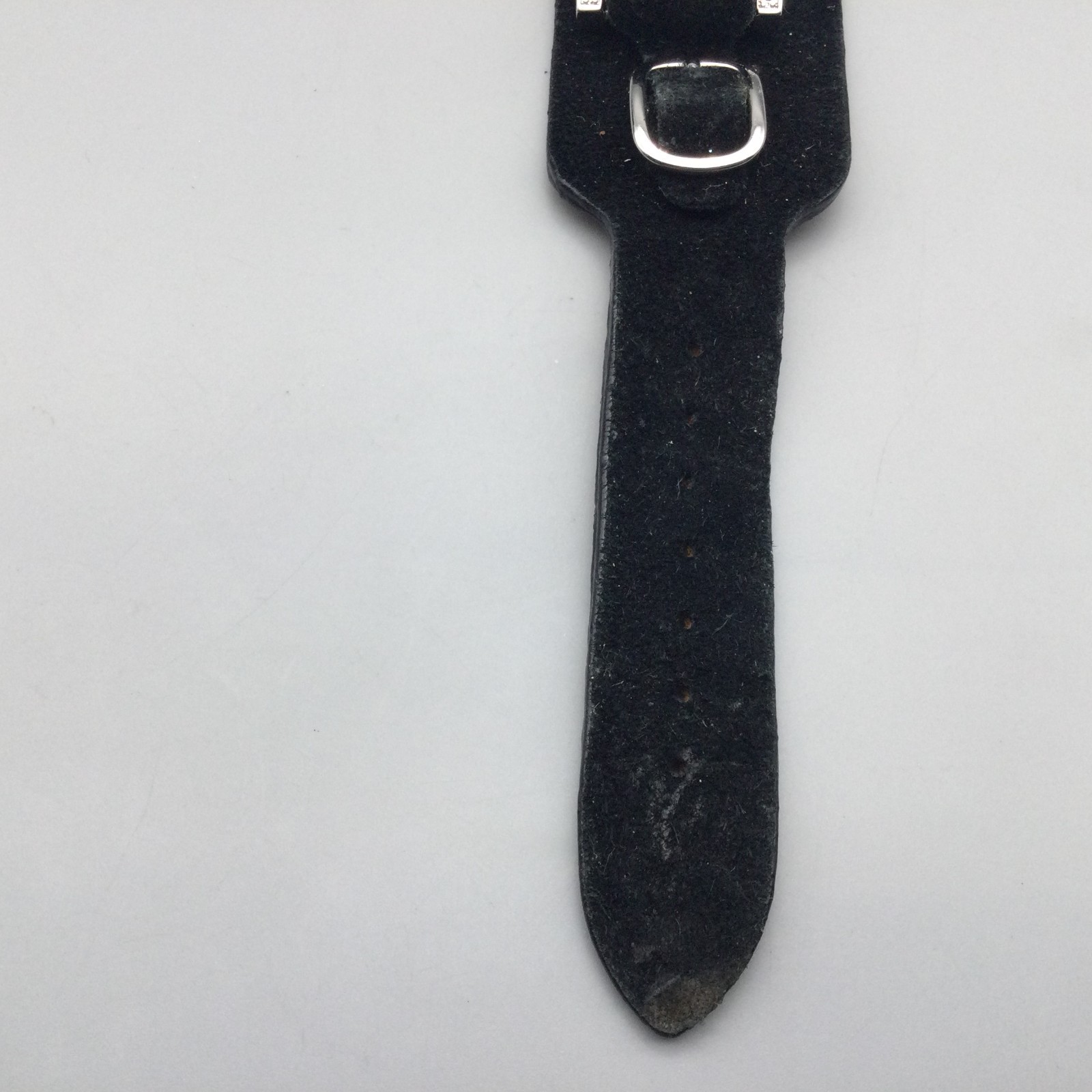 Guess Watch Women G66222L 22mm Silver Tone Bling Black Leather Band New battery