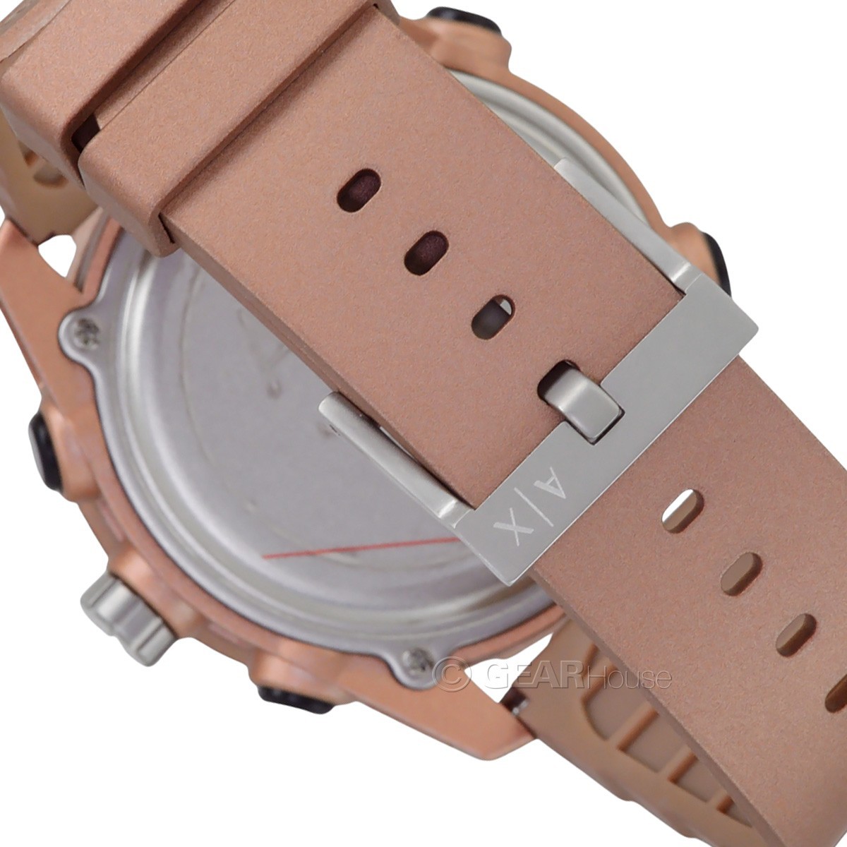 Armani Exchange D-Bolt Mens Analog Digital Watch, Black Dial, Matte Copper Band