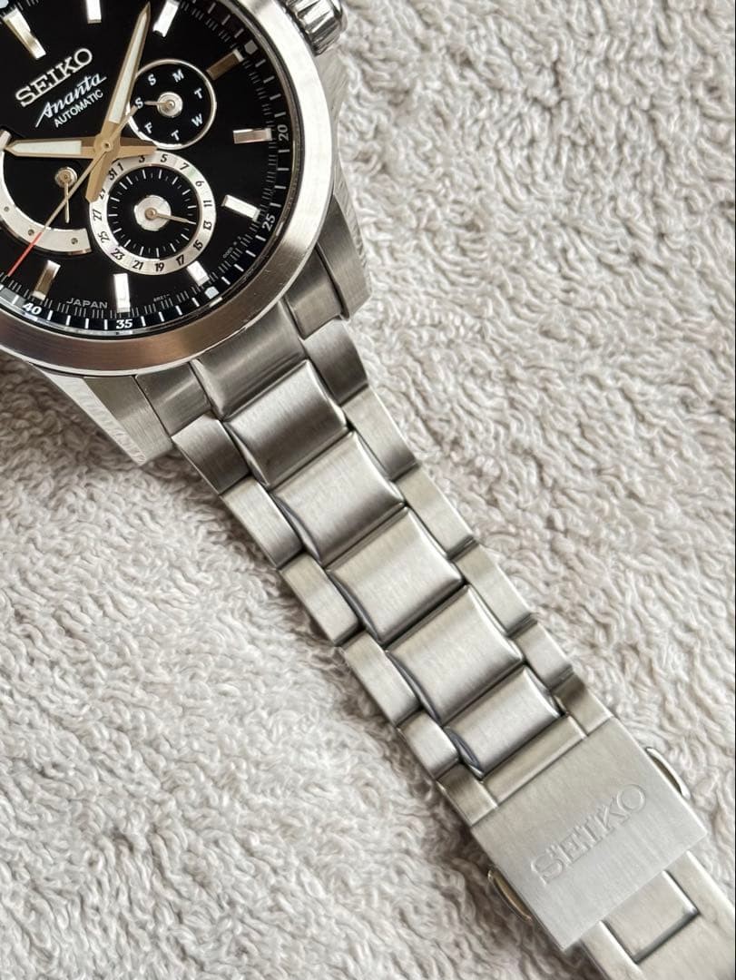 Seiko Brightz Ananta Japanese Sword Motif Silver Automatic Watch Japan 072695