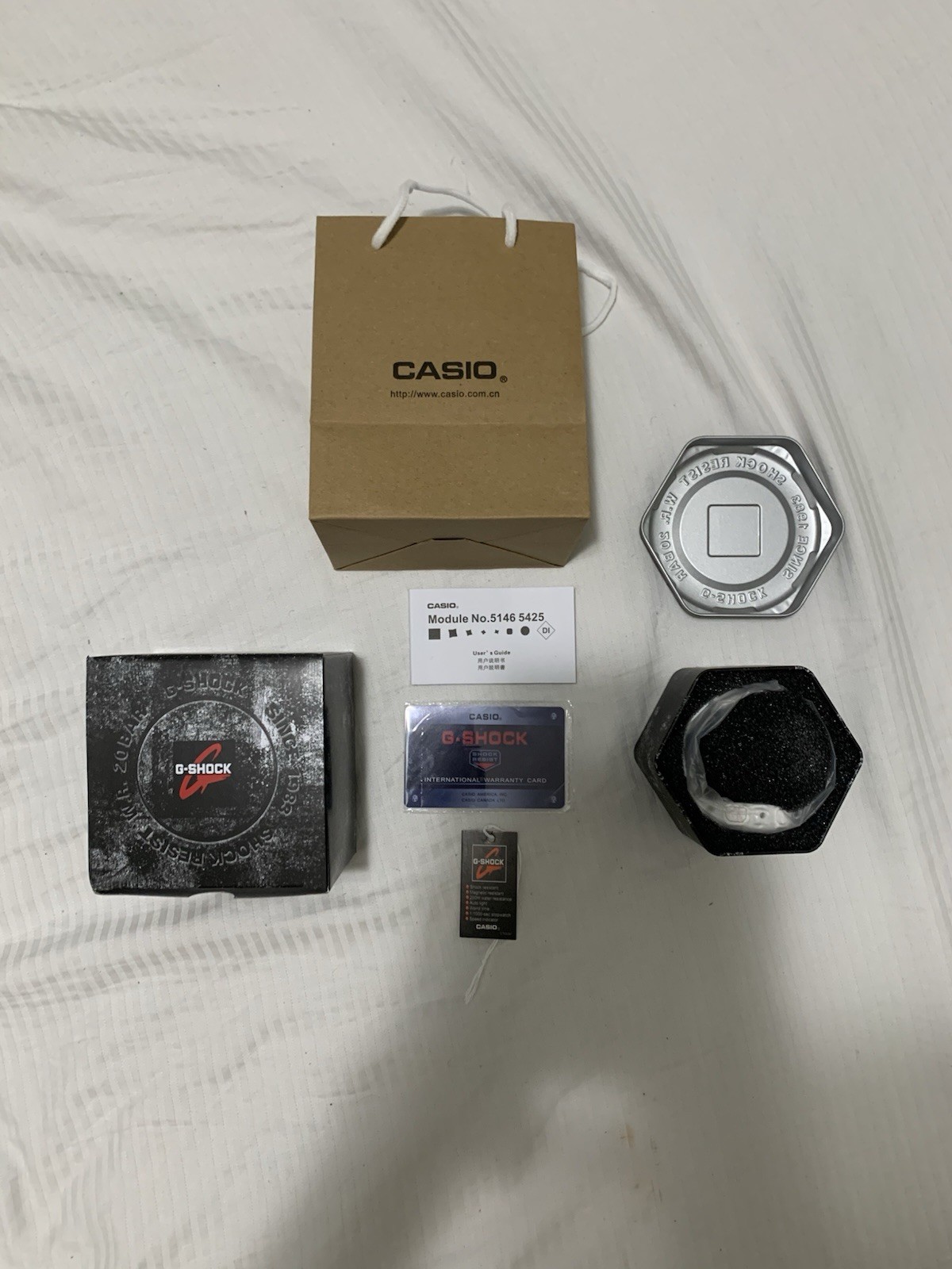 Casio G-SHOCK Analog/Digital White Resin Quartz Shock-Resist 200m Box
