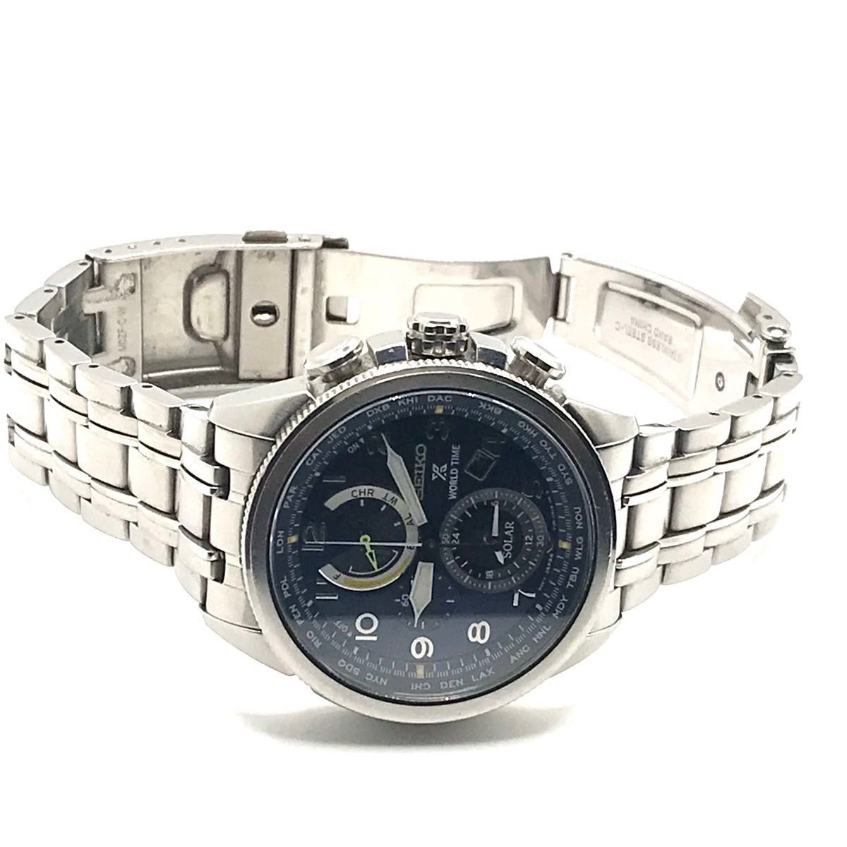Working SEIKO Prospex Solar Chronograph Men s Wristwatch Overseas Model