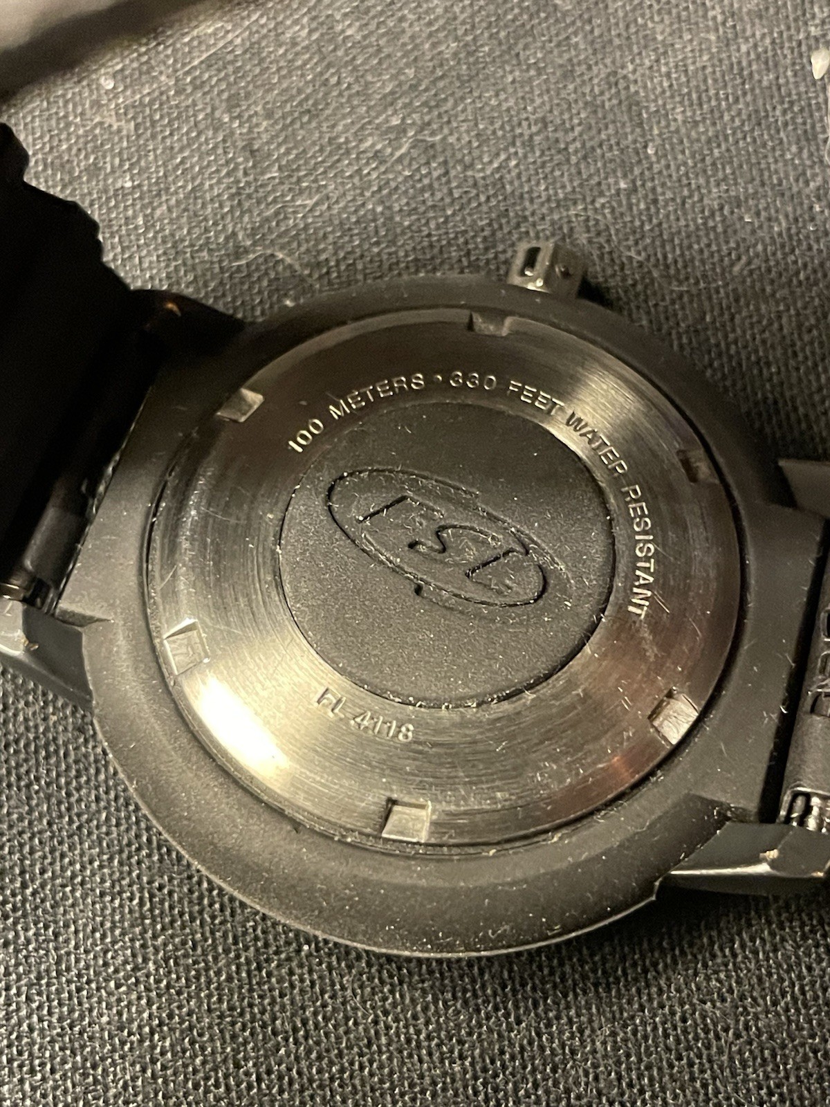 Fossil Men’s Watch Black Rubber Silicone Encased Steel Expansion Band FL 4118