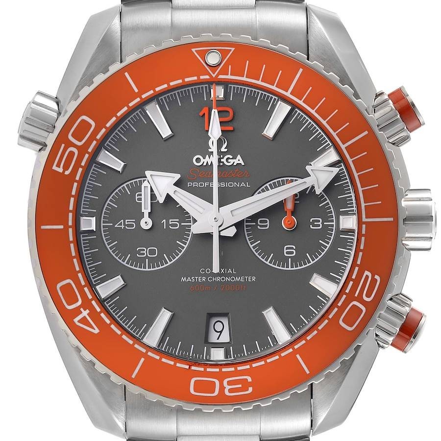 Omega Seamaster Planet Ocean Orange Bezel Gray Dial Stainless Steel Men’s Watch