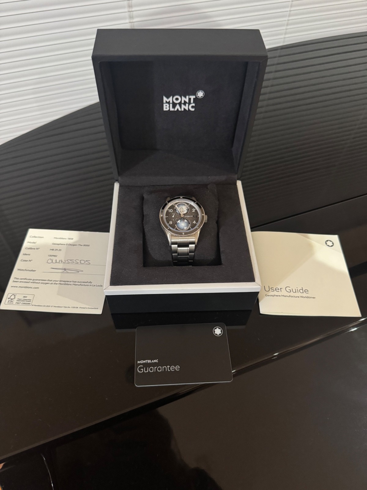 Montblanc 1858 Geosphere 0 Oxygen 8000 Titanium 42mm Full Set Box & Papers Mint