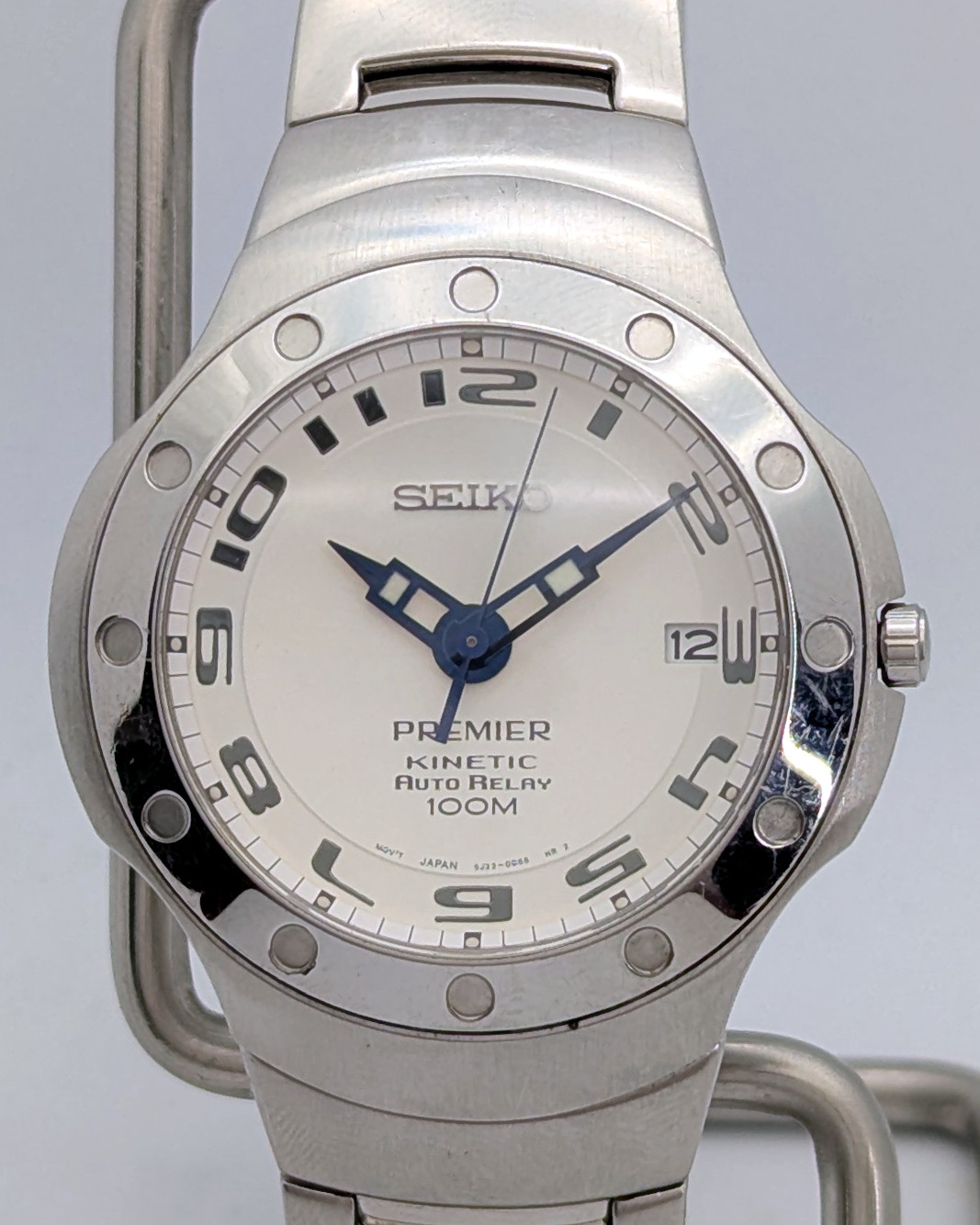 Seiko Premier Auto Relay 5J22 White Dial Sapphire | New Capacitor & Hinged Box